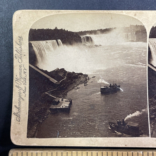 Maid of the Mist Steamer Dock Stereoview Strohmeyer Antique c1894 Y1779