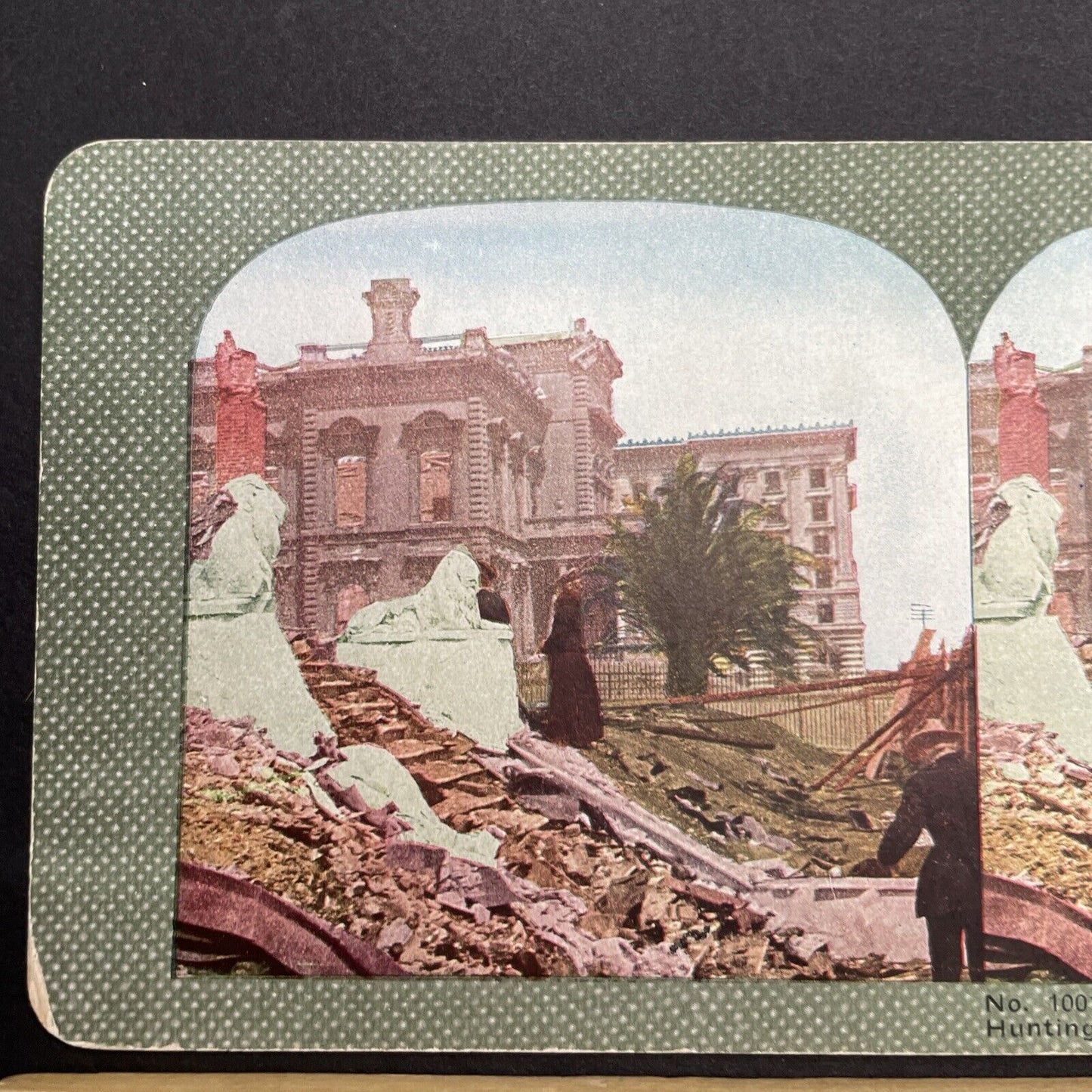 Antique 1910s San Francisco Earthquake Fairmount Stereoview Photo Card 2300-01