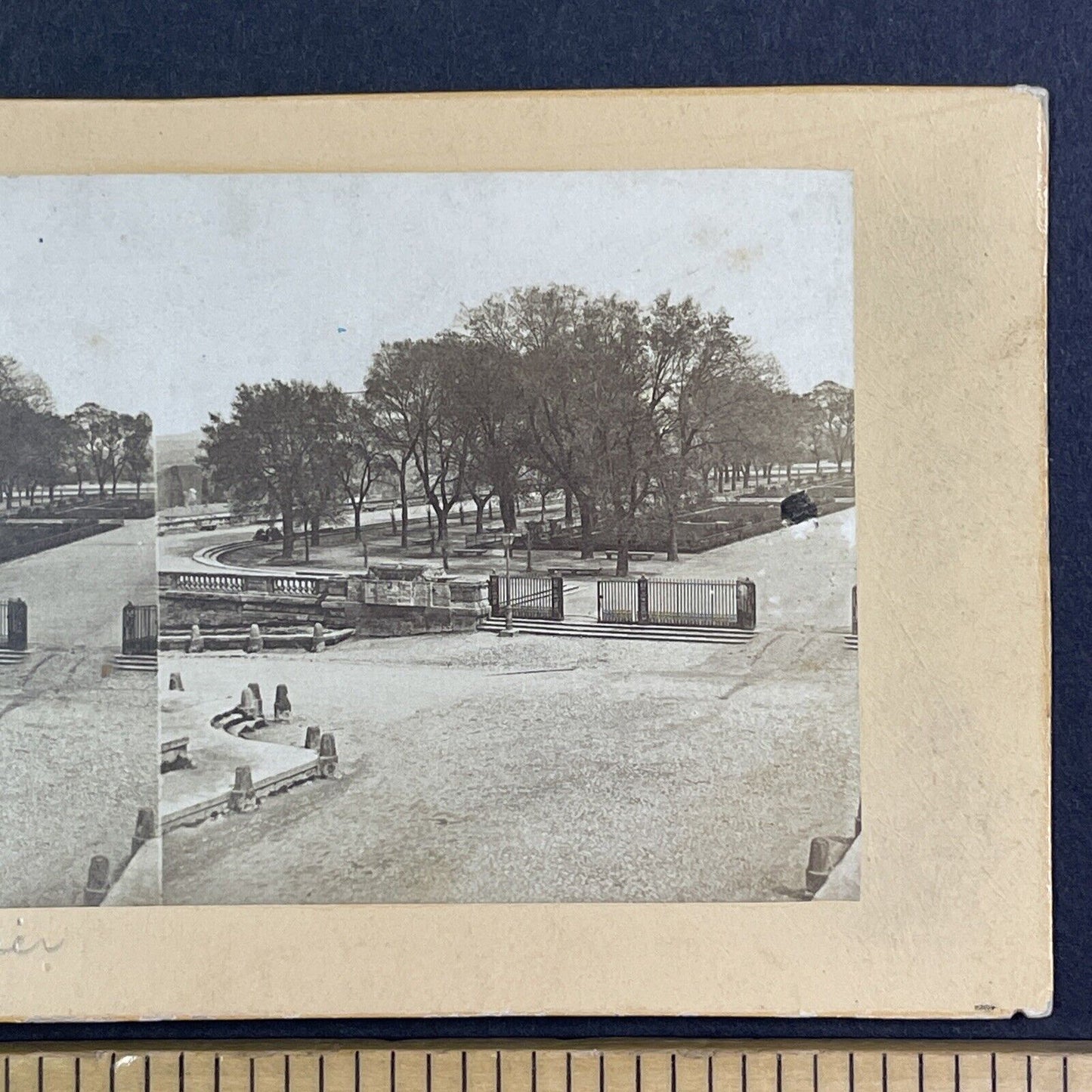 Entrance Gate in Montpellier Village France Stereoview Antique c1855 Y1107