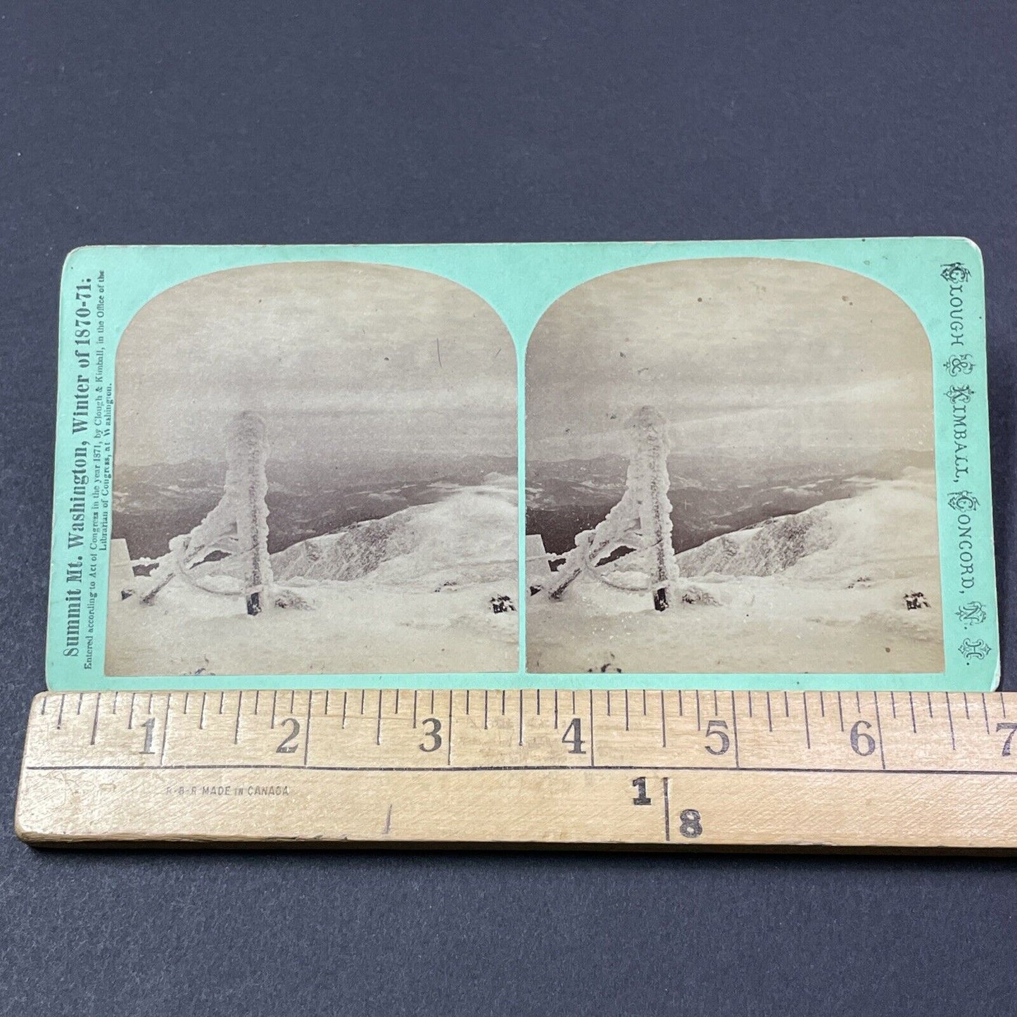 Antique 1871 The Lookout Mt Washington Ice Storm Stereoview Photo Card V1884