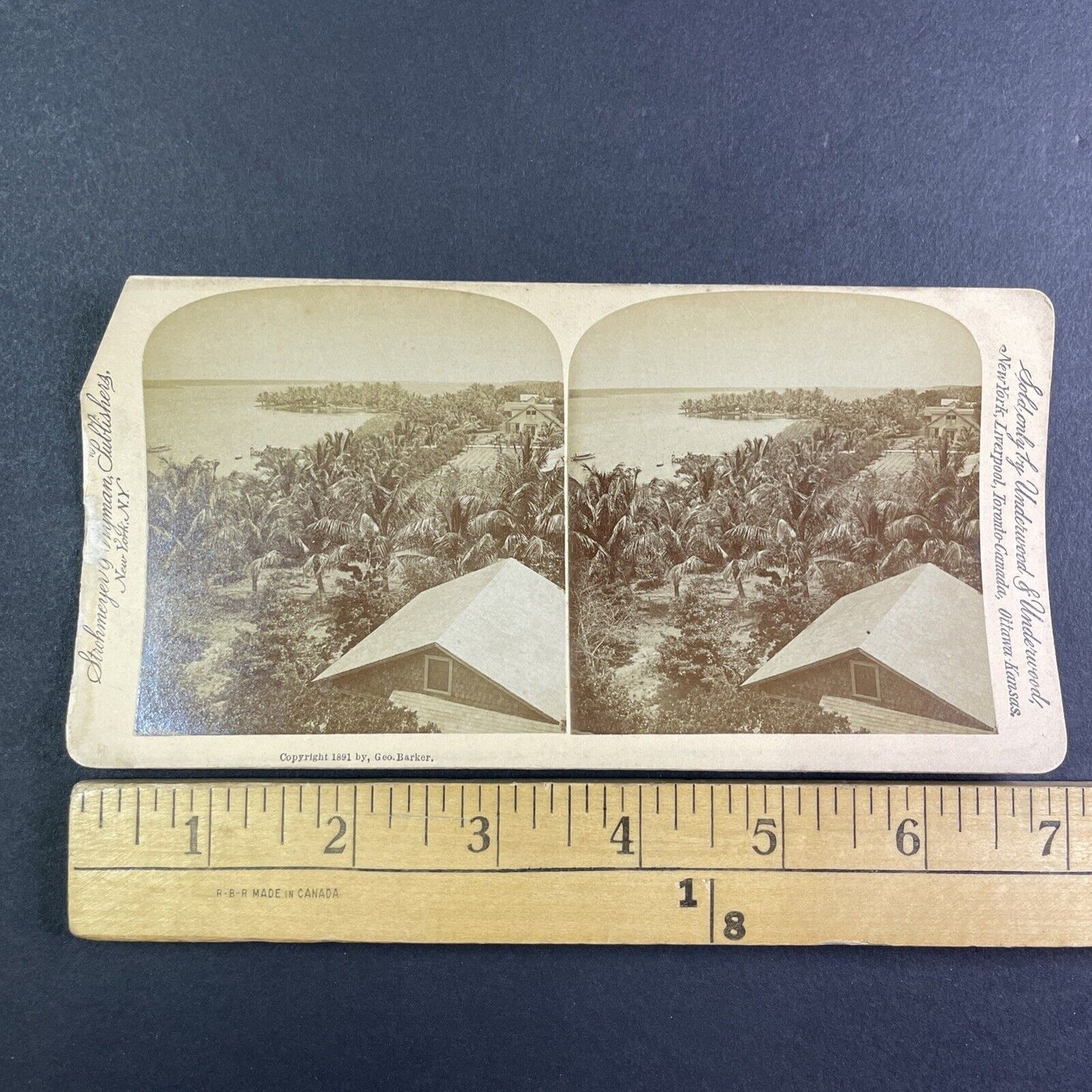 Lake Worth Florida Stereoview George Barker Antique c1891 Y1142