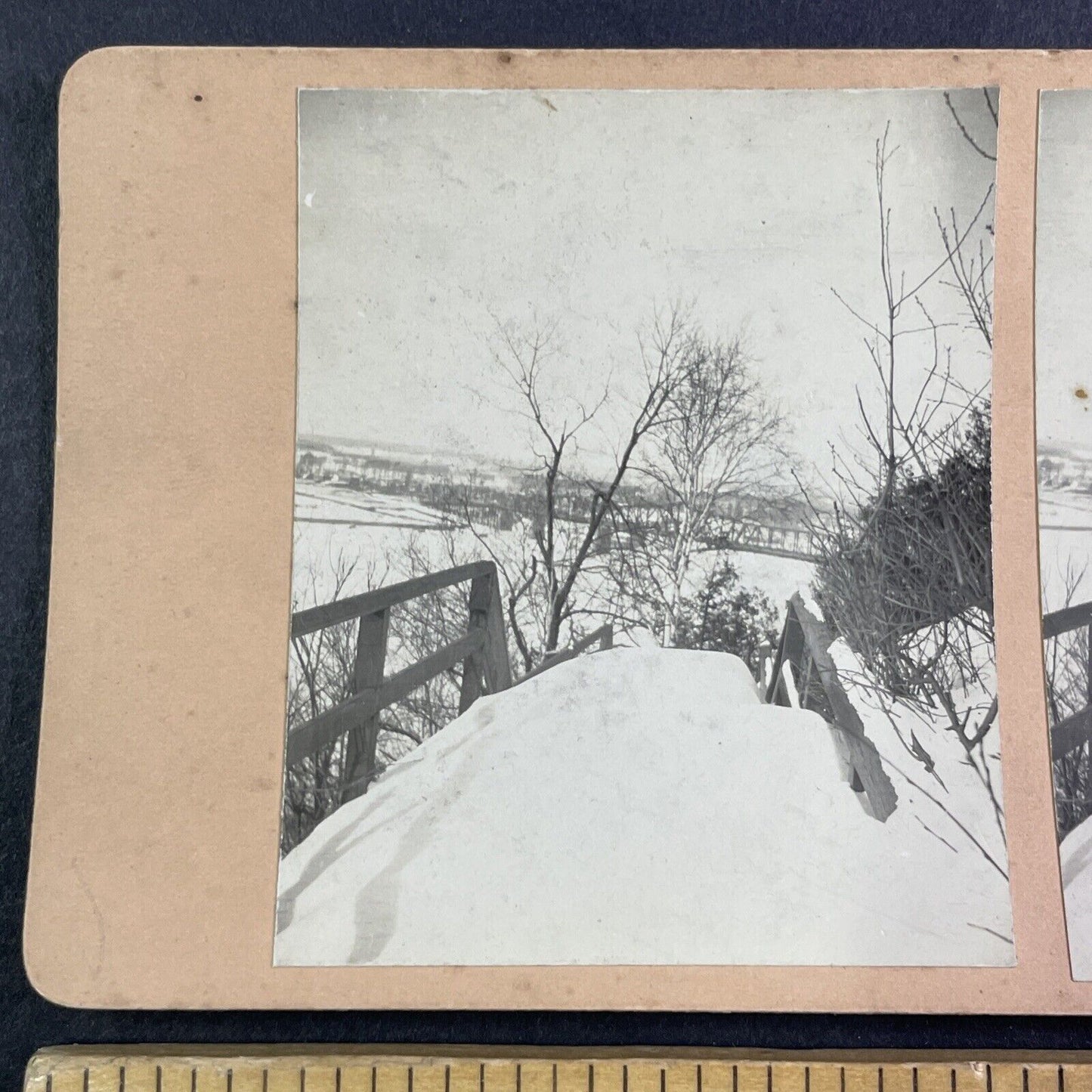 Alexandra Bridge Ottawa Ontario Canada Stereoview OOAK Antique c1908 Y2715