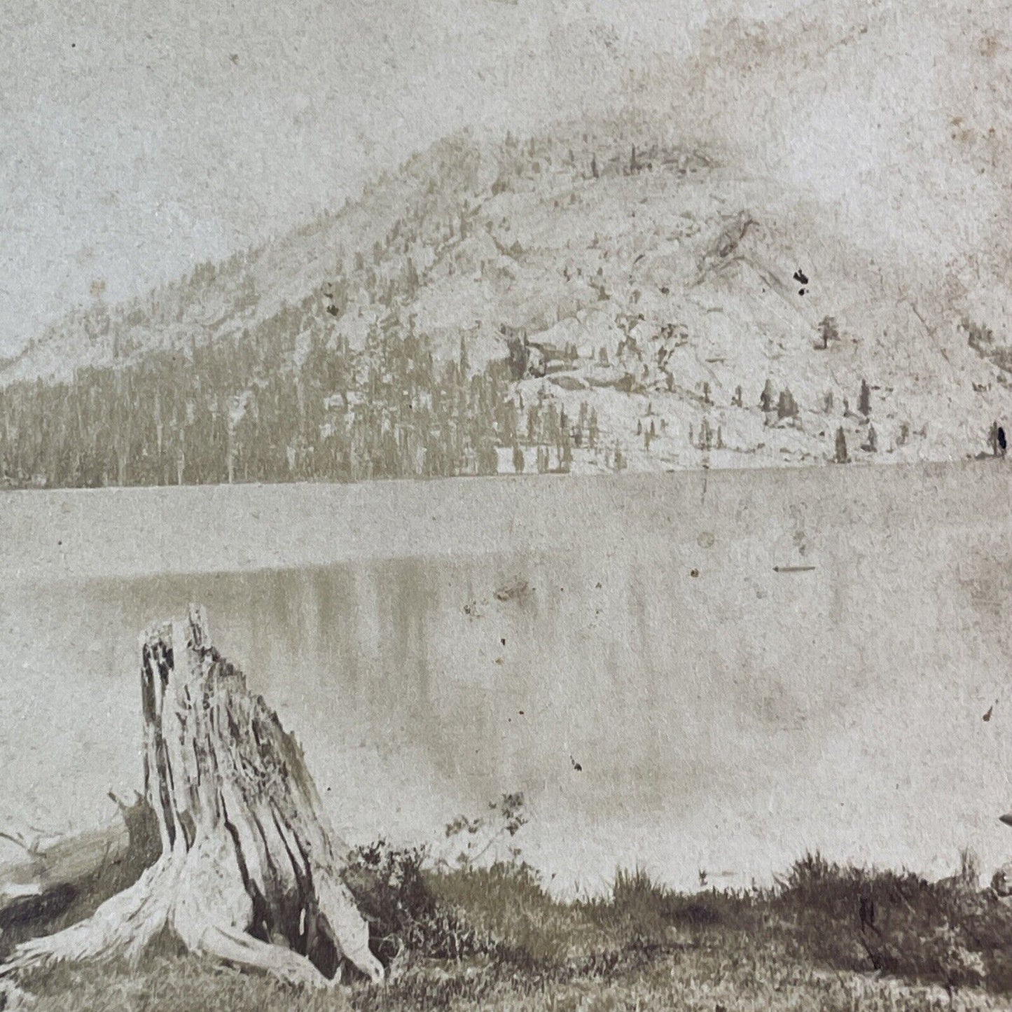Lake Tenaya Yosemite California Stereoview C.W. Woodward Antique c1870 X3662