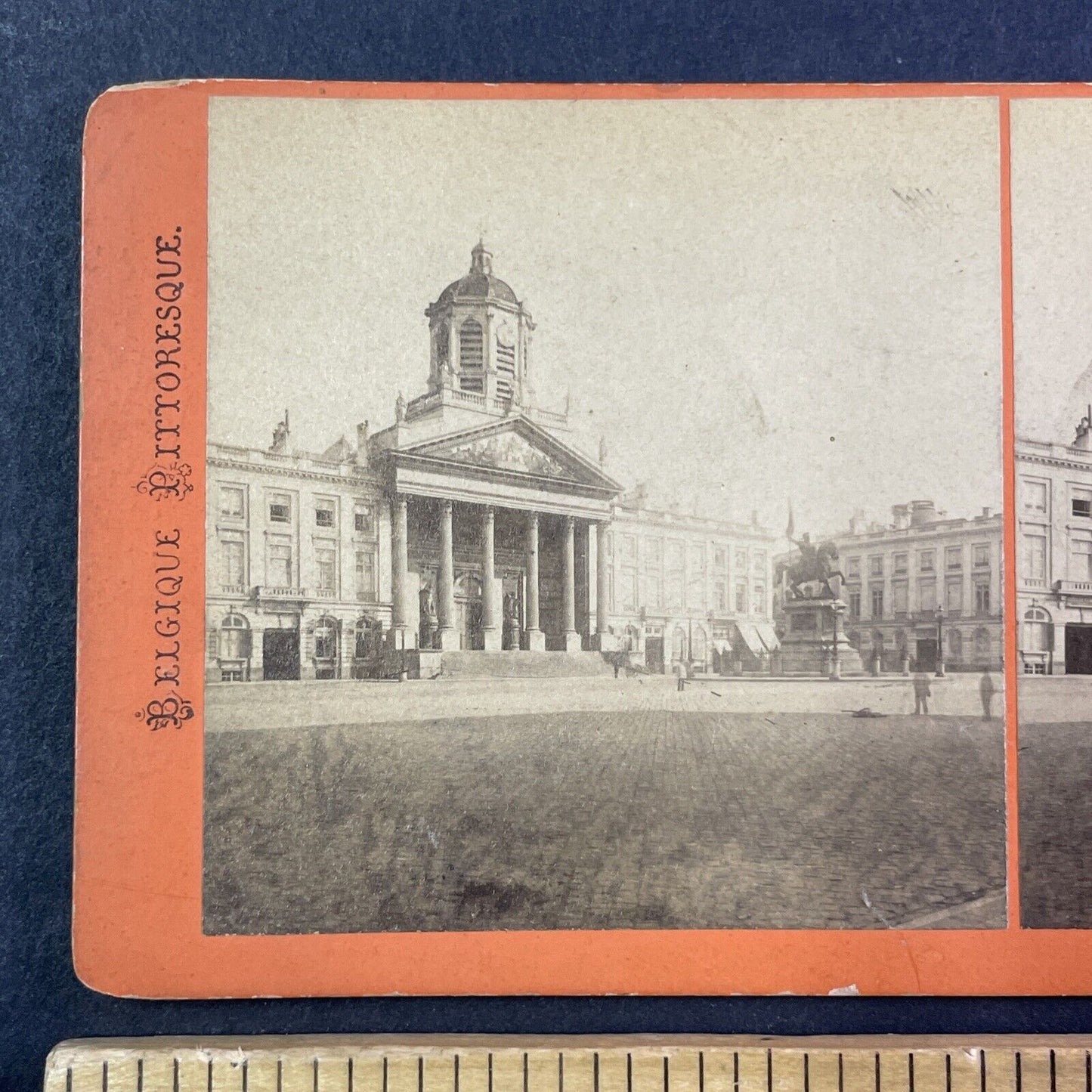 Place Royale Royal Palace In Brussels Stereoview Belgium Antique c1875 X2600