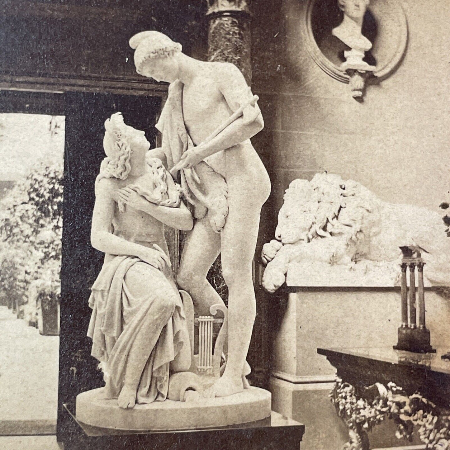 Chatsworth Derbyshire Sculpture Gallery Stereoview James Clark c1862 Y1411