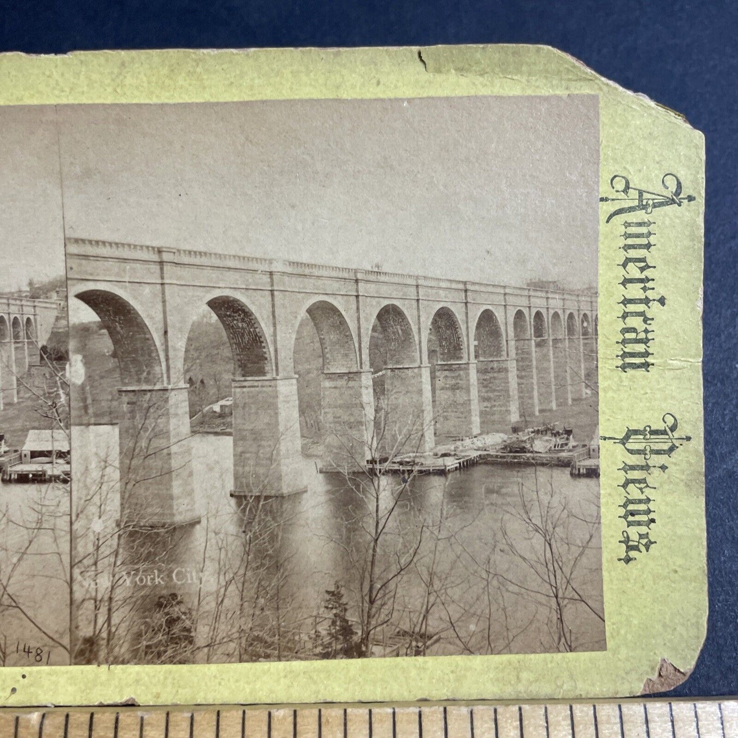 Antique 1870s Croton Aqueduct New York City Stereoview Photo Card P4789