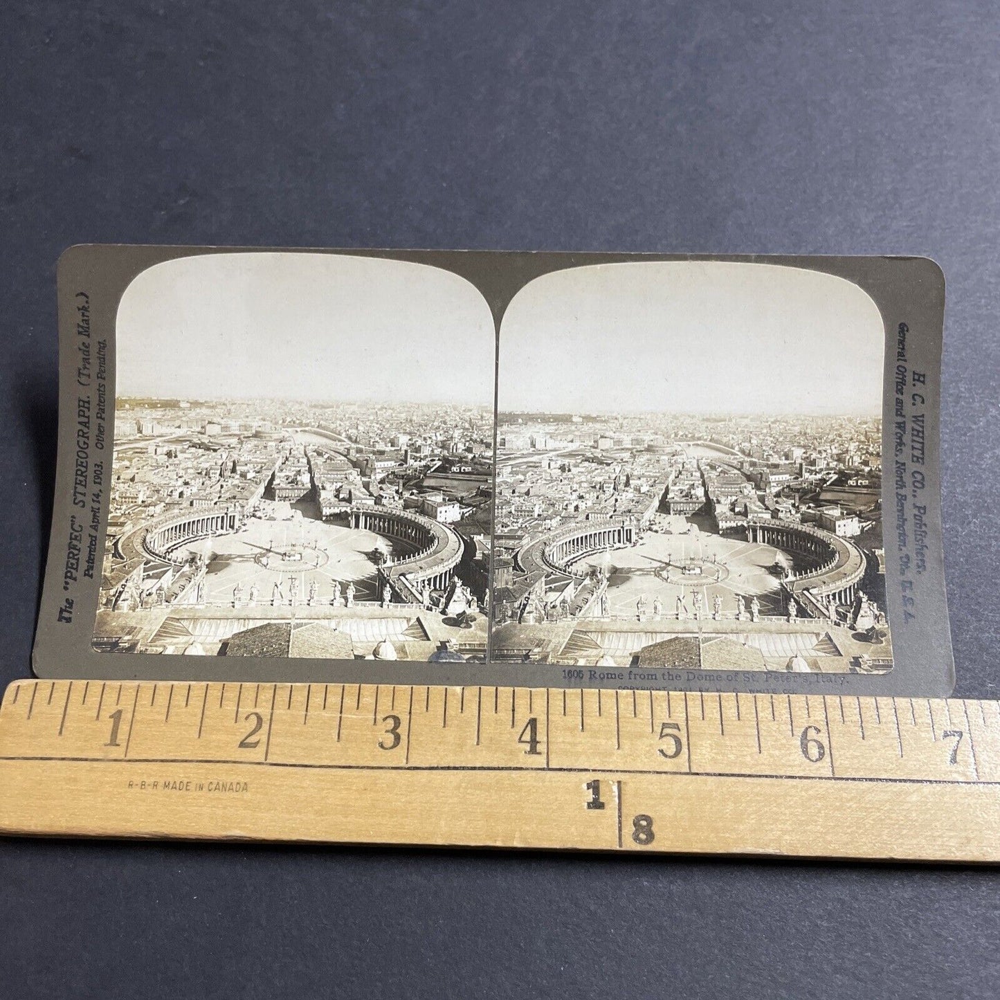 Antique 1901 Man City Street In Rome Italy Stereoview Photo Card P5150