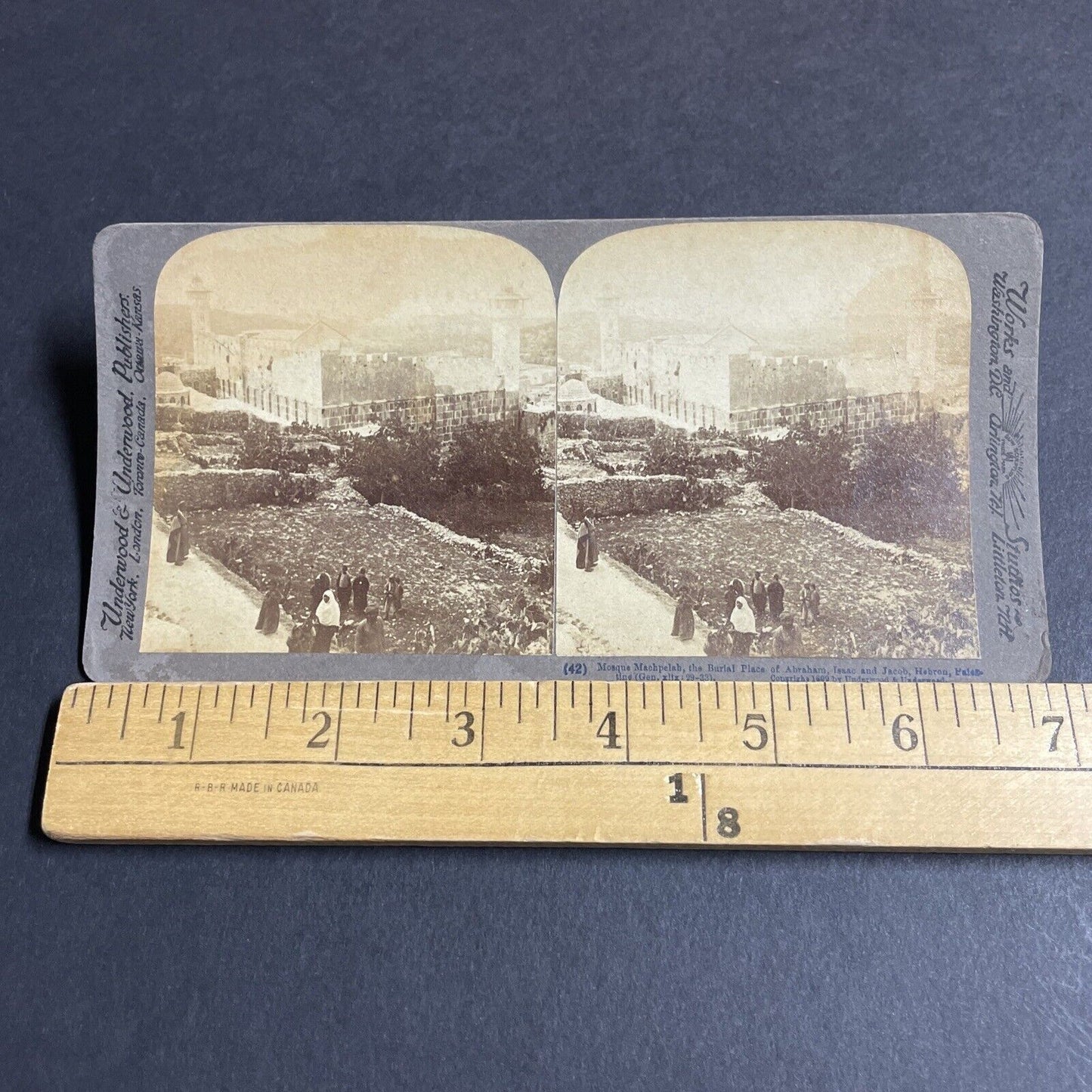 Antique 1899 Cave Of The Patriarchs Hebron West Bank Stereoview Photo Card P4202