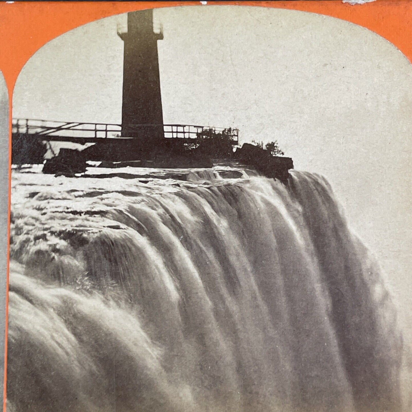 Terrapin Tower on Goat Island Niagara Falls Stereoview George Barker c1870 Y2537