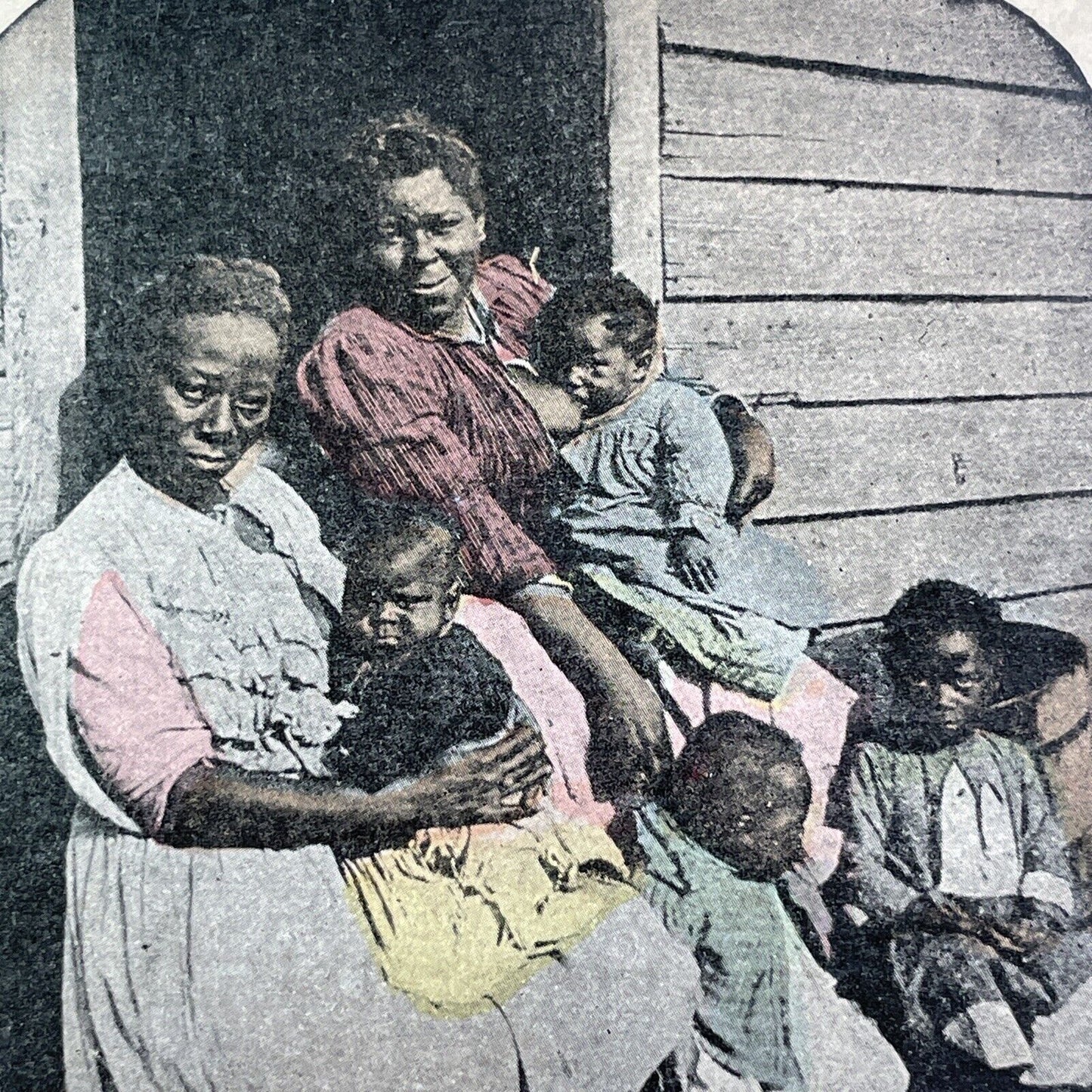 African American Family In The Deep South Stereoview Antique c1896 X1529