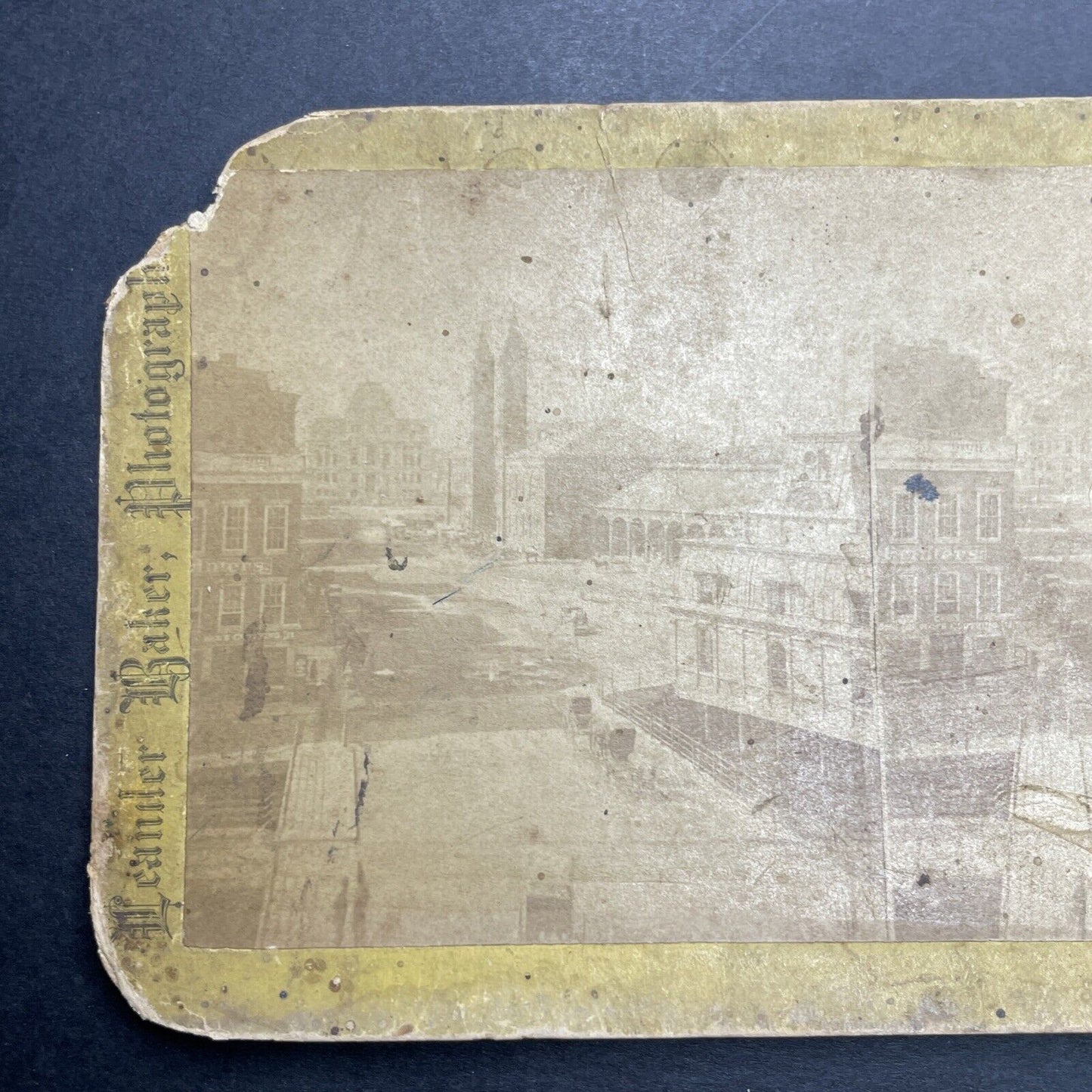 Antique 1878 Providence Rhode Island Downtown Stereoview Photo Card P1190