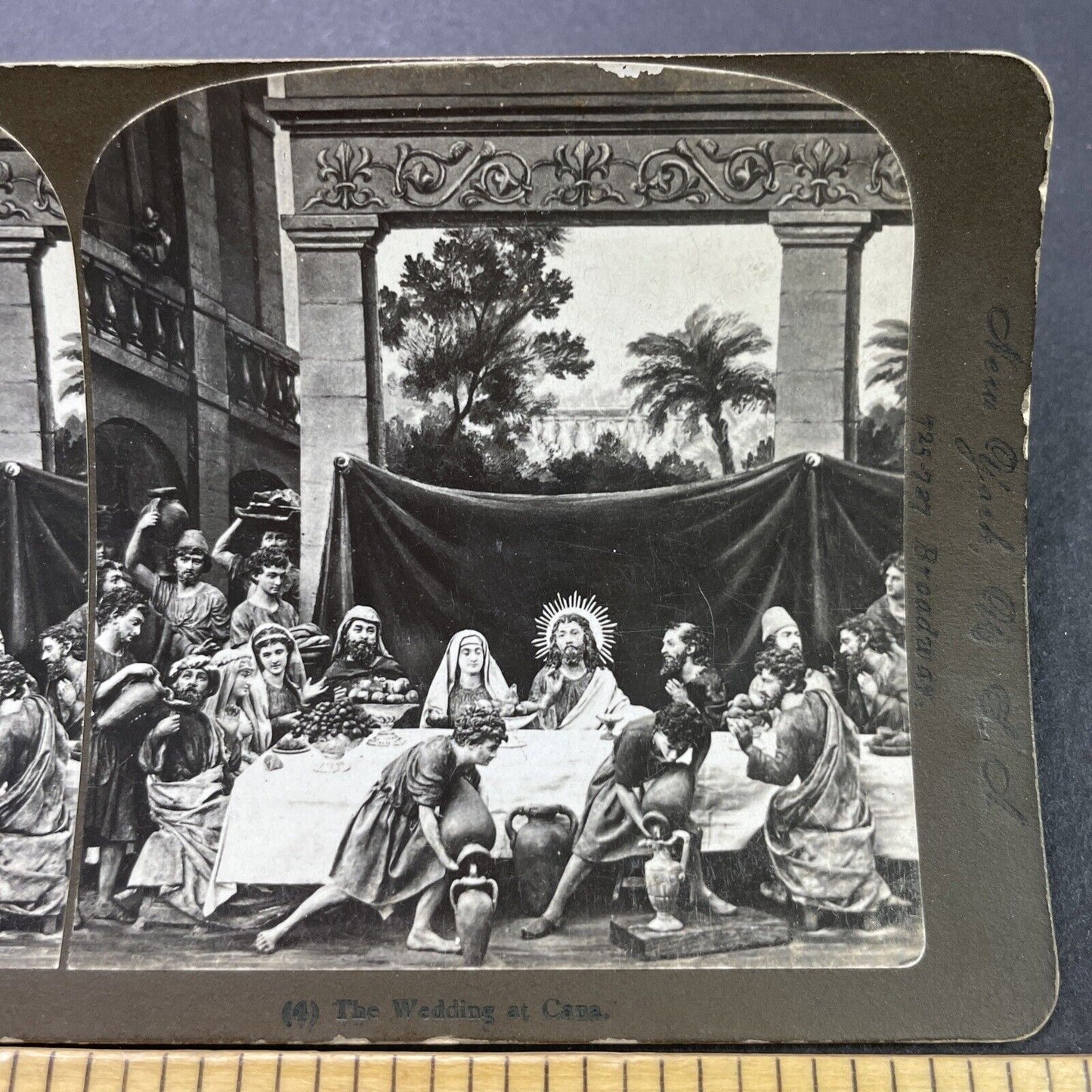 Antique 1880s Jesus And The Wedding At Cana Stereoview Photo Card P3130