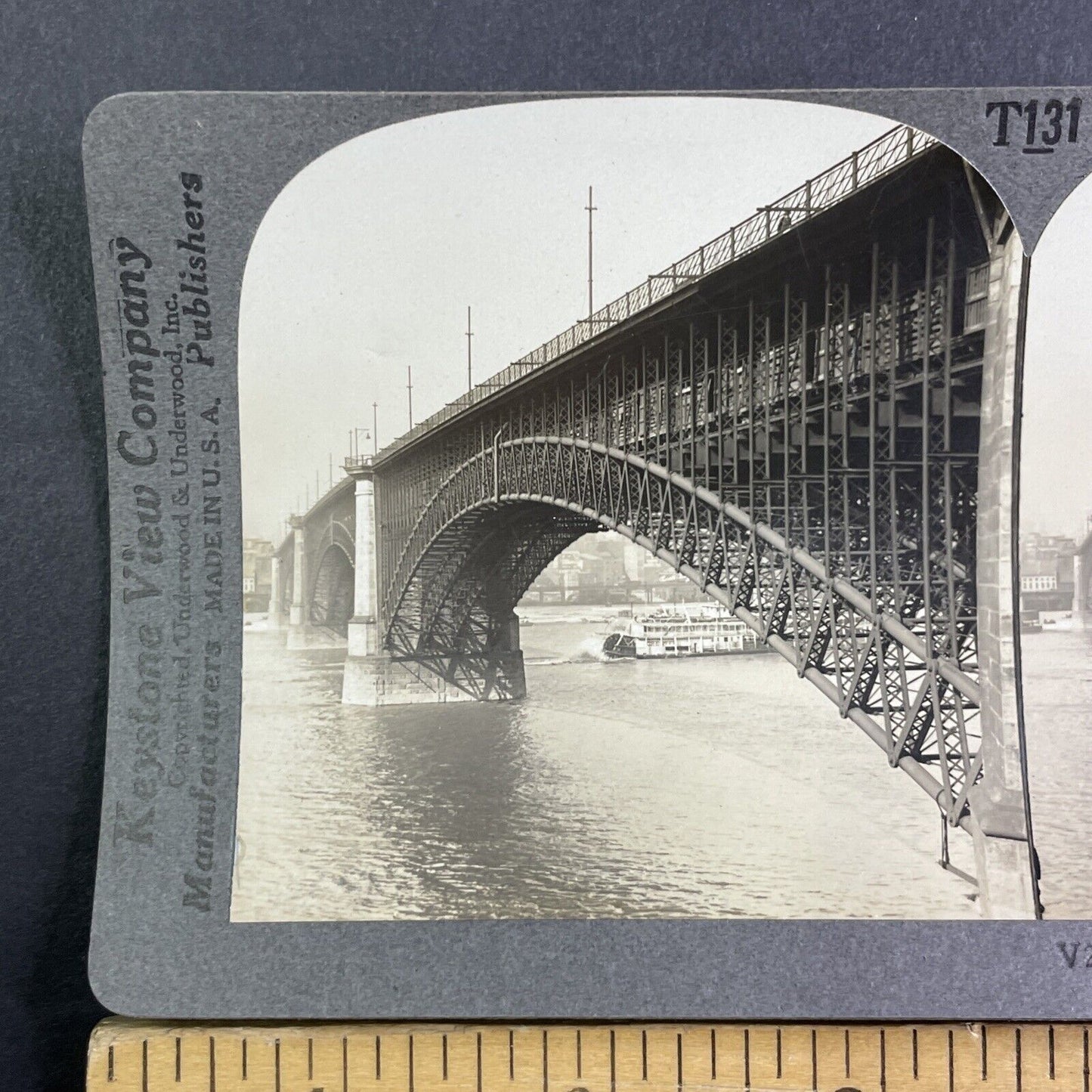 The Mississippi River in St. Louis Missouri Stereoview Antique c1910s Y1176