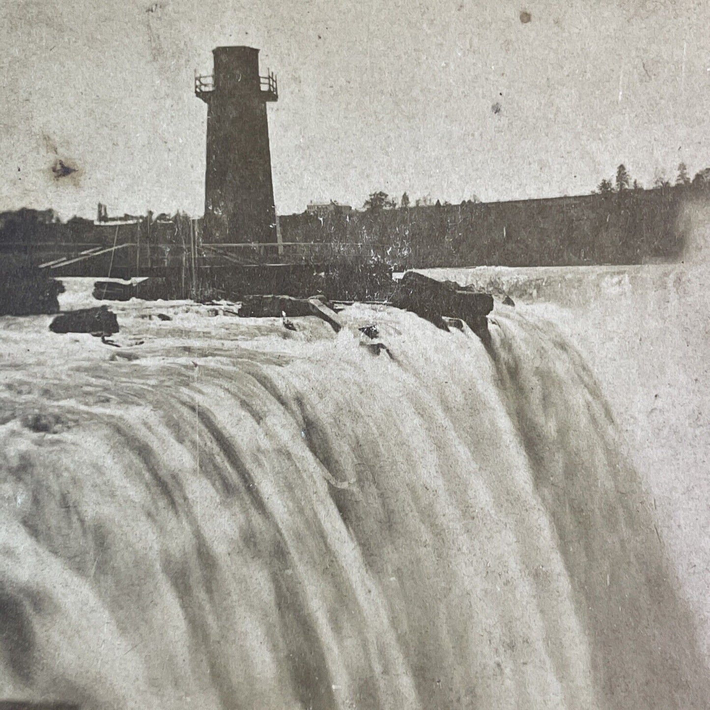 Terrapin Tower Before Explosion Stereoview Clark, Lake & Co Antique c1870s Y2512