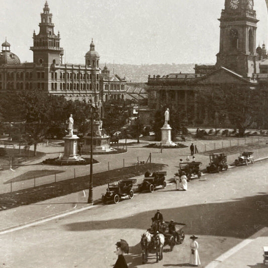 Antique 1912 Downtown In Durban South Africa Stereoview Photo Card P5156