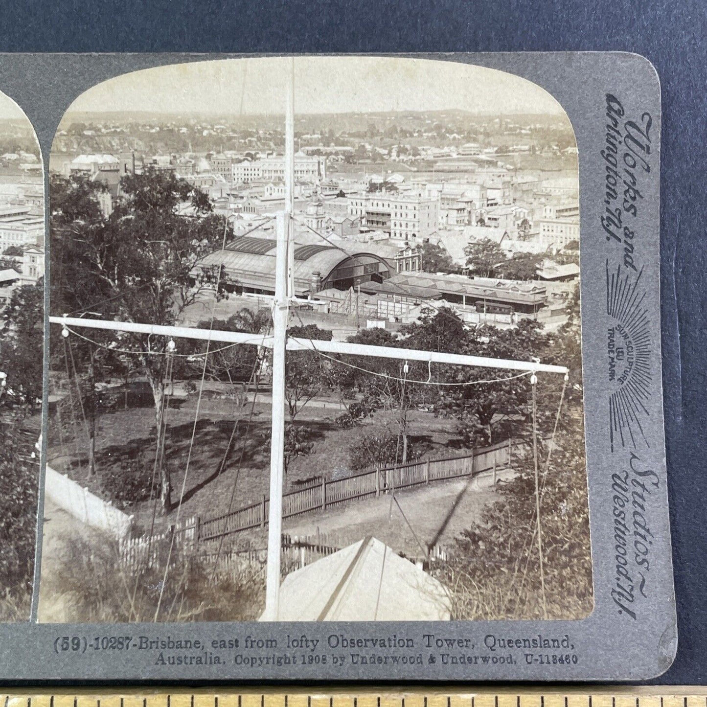 Brisbane Queensland Australia Stereoview City View Antique c1908 X4084