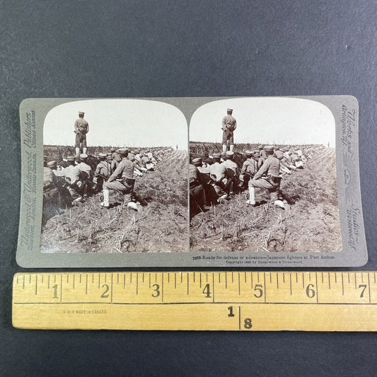 Japanese Infantry Assault Line Stereoview Russo-Sino War Antique c1905 X4205