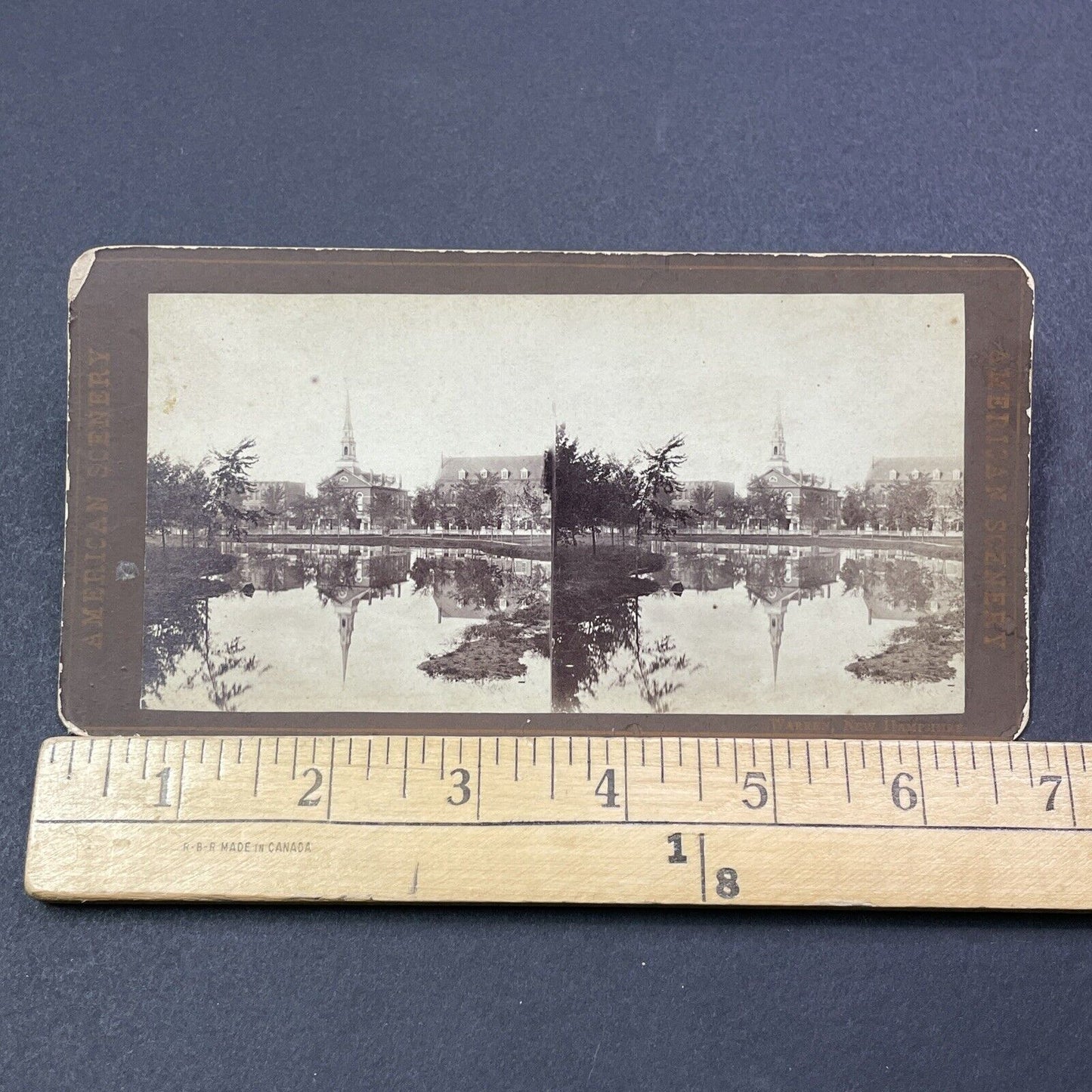 Antique 1870s Warren New Hampshire Downtown Stereoview Photo Card V1922