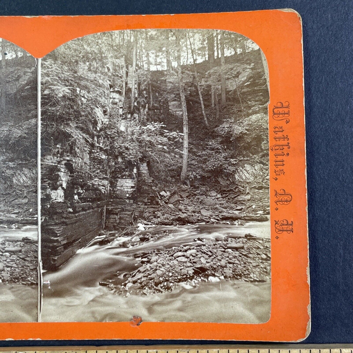 Chaos Glen Watkins Glen New York NY Stereoview R.D. Crum Antique c1870 Y1034
