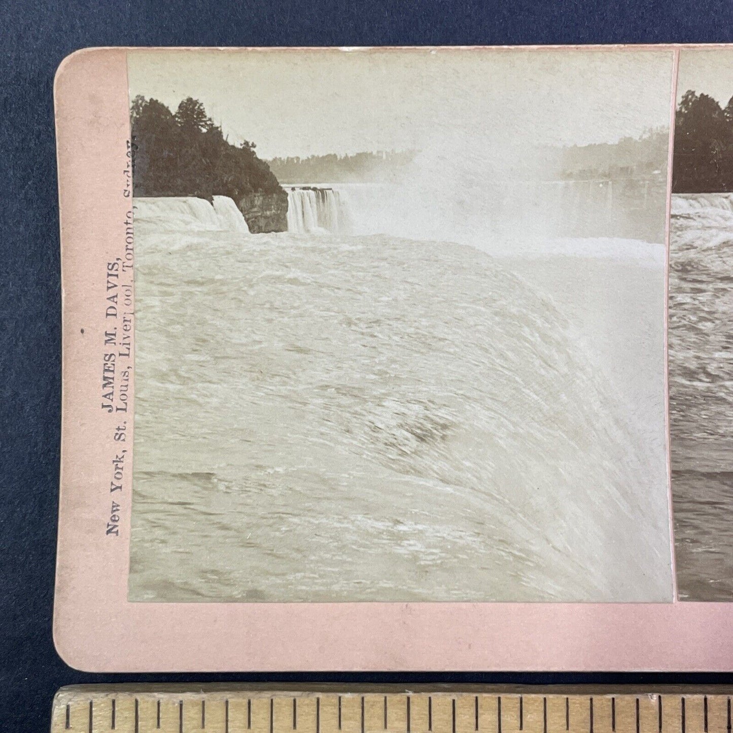 The Edge of the American Falls Stereoview Niagara Falls Antique c1892 Y1867