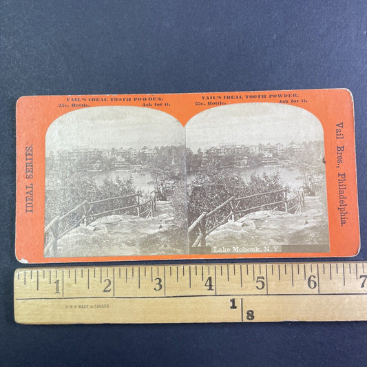 Mohonk Lake New York Stereoview Vail Brothers Antique c1880s X1936
