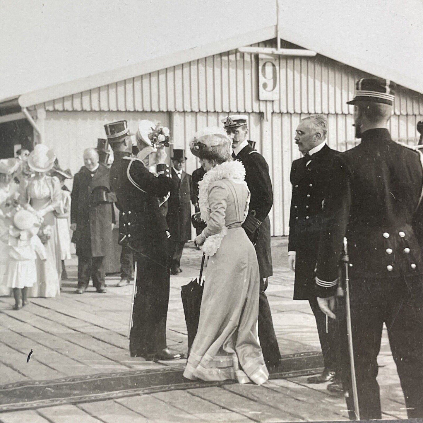 King Haakon VII and Queen Maud of Norway Stereoview Antique c1905 Y1368