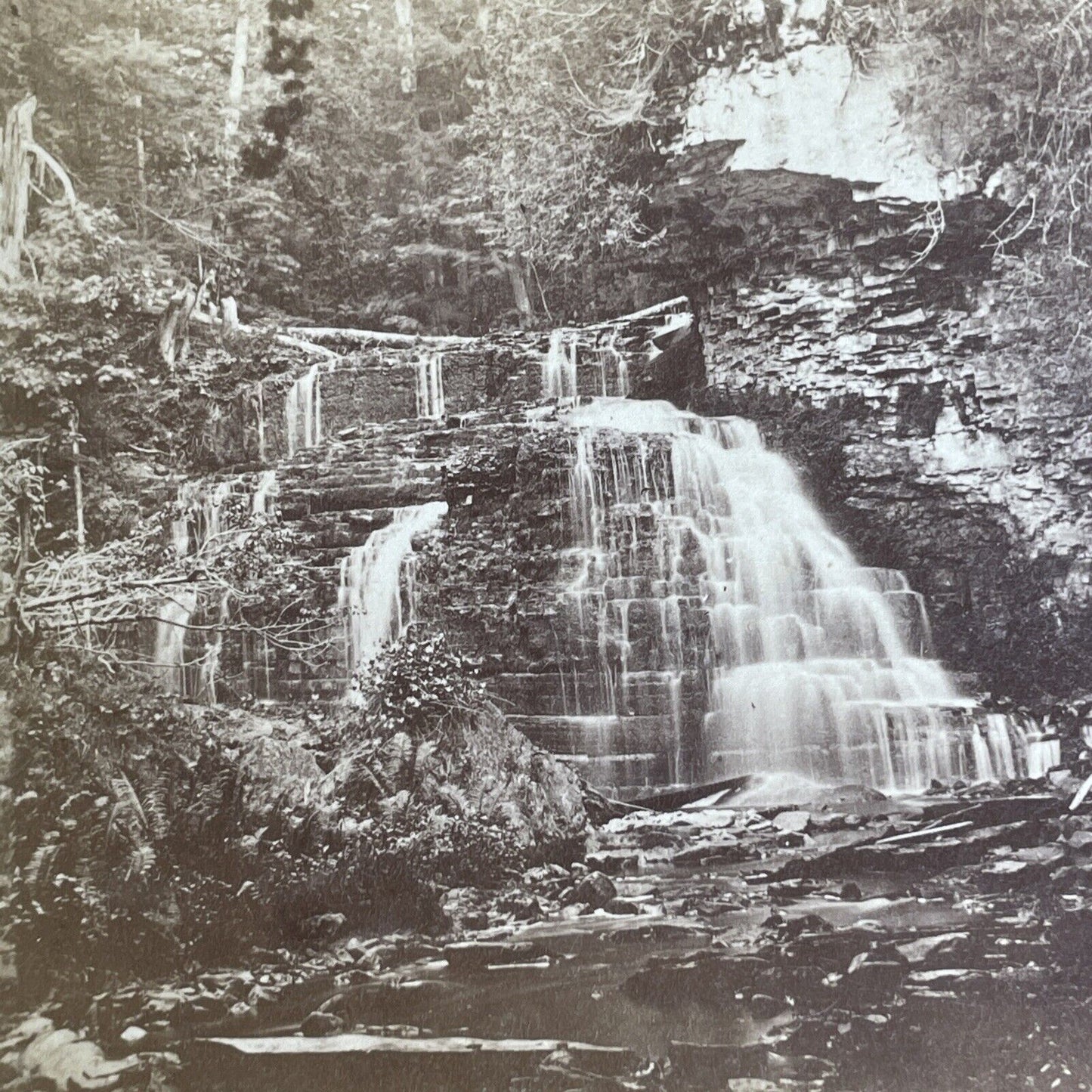 Antique 1880's Jones Falls Pottawatomi River Ontario Stereoview Photo Card PC847