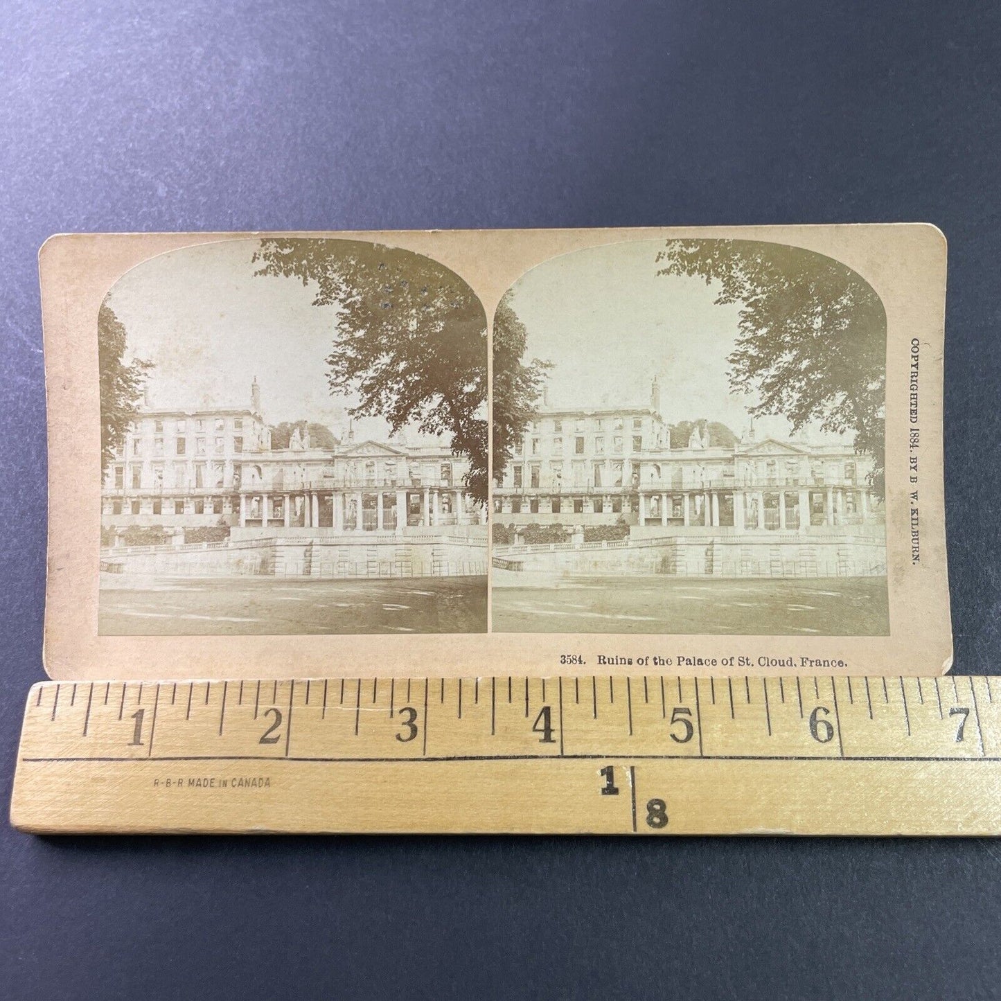 Antique 1884 Chateau de Saint-Cloud Paris France Stereoview Photo Card P3326