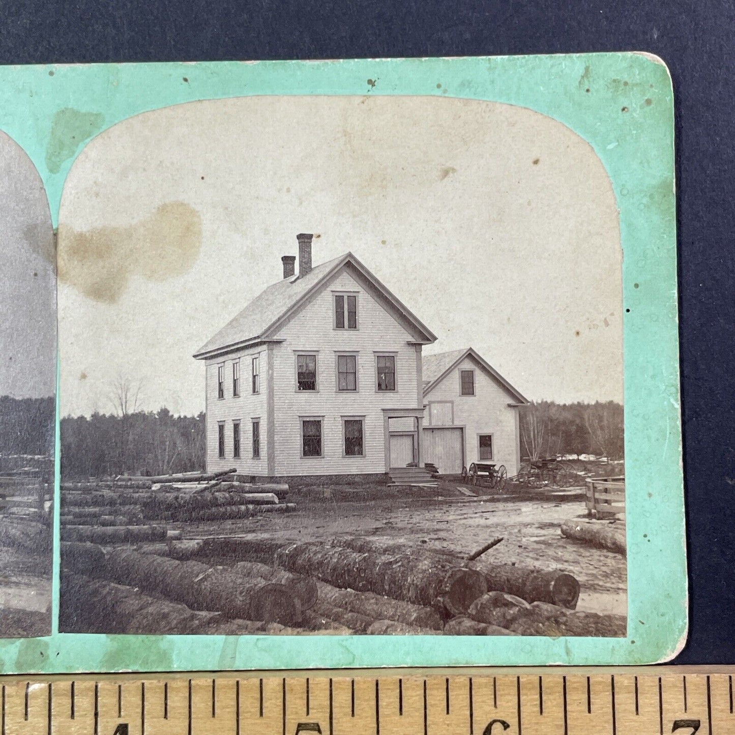 The Osgood House Stereoview Newton New Hampshire Photo Card Antique c1869 X893