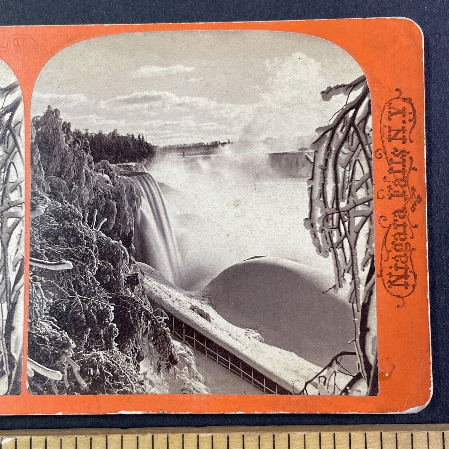 Ferry Grove Staircase Niagara Falls Stereoview Charles Bierstadt c1870s Y1842