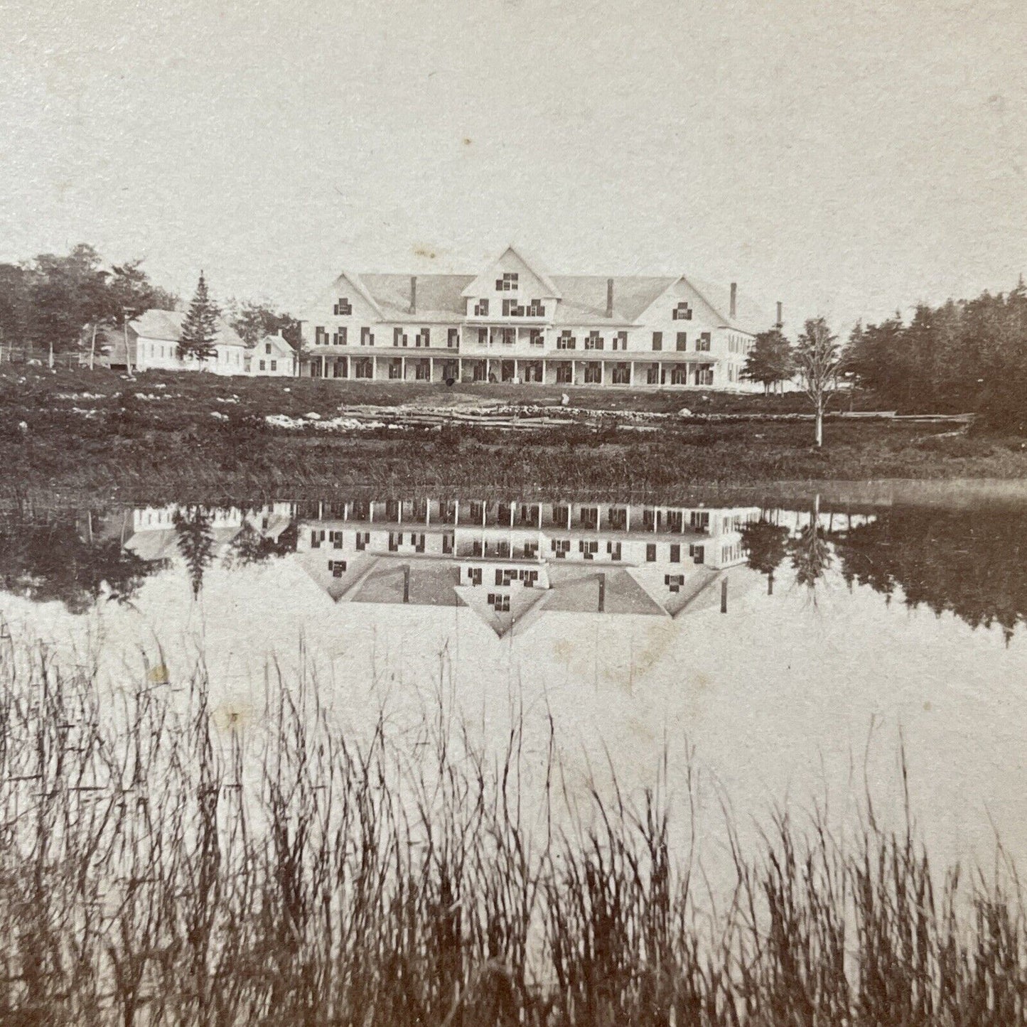 Antique 1870s Crawford House Hotel New Hampshire Stereoview Photo Card V1997