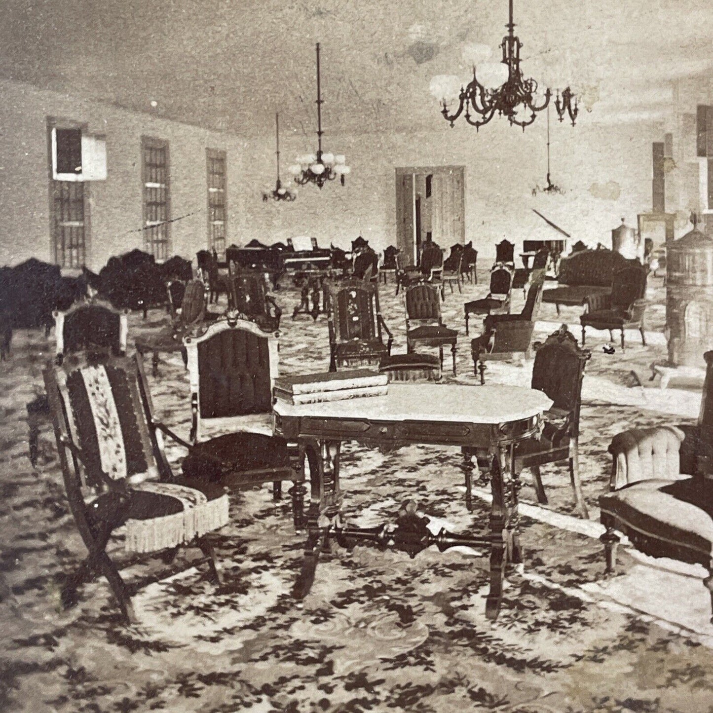 Inside The Fabyan House New Hampshire Stereoview Antique c1870s Y177