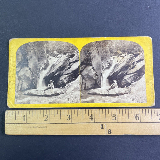 William England Self-Portrait Stereoview Sallanches Gorge Antique c1870 X3608