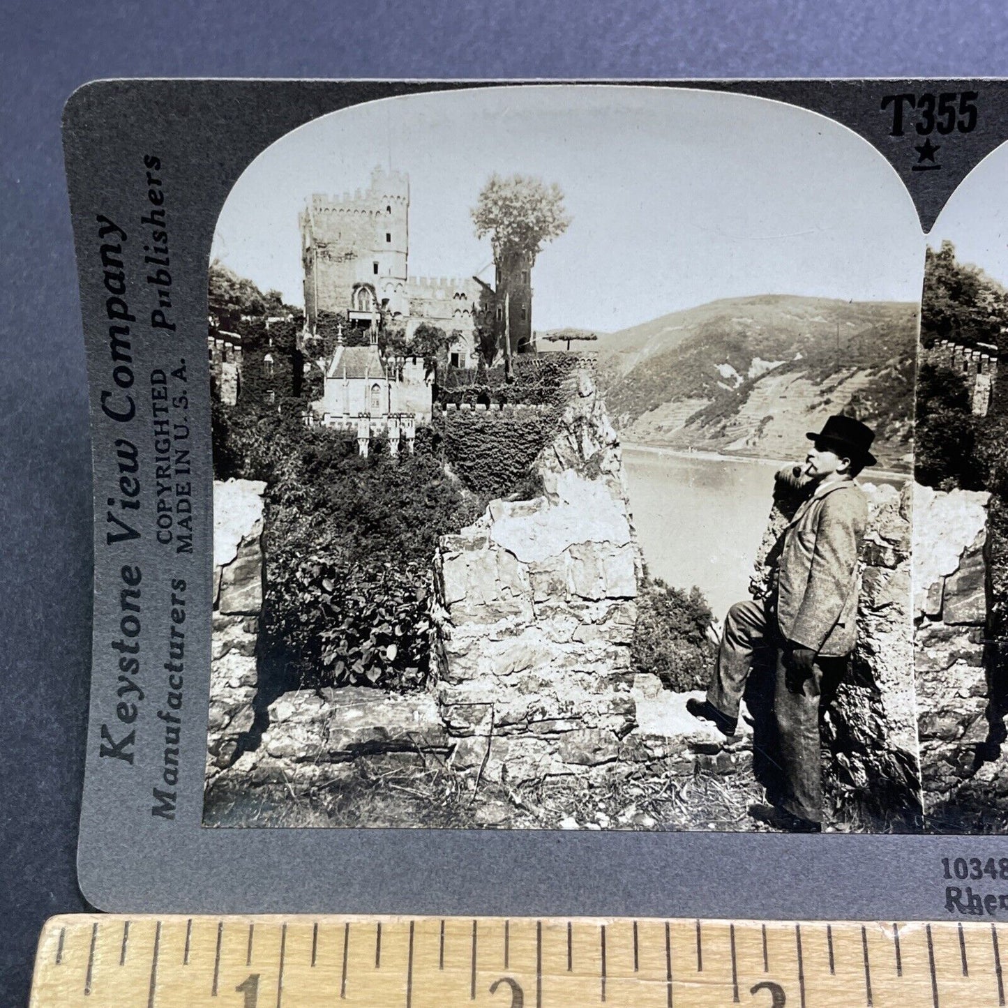 Antique 1909 German Man Smoking A Pipe Stereoview Photo Card V2863