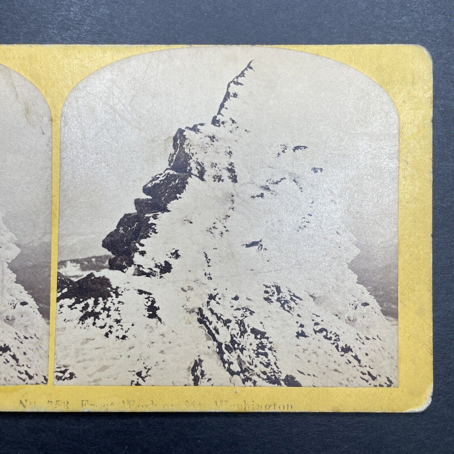 Antique 1870s First Photos Of Mount Washington Peak Stereoview Photo Card P1161