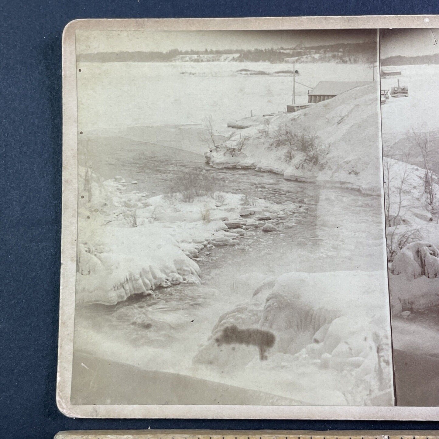 Saco Maine Harbor View Stereoview H.L. Webber Antique c1870s Y171