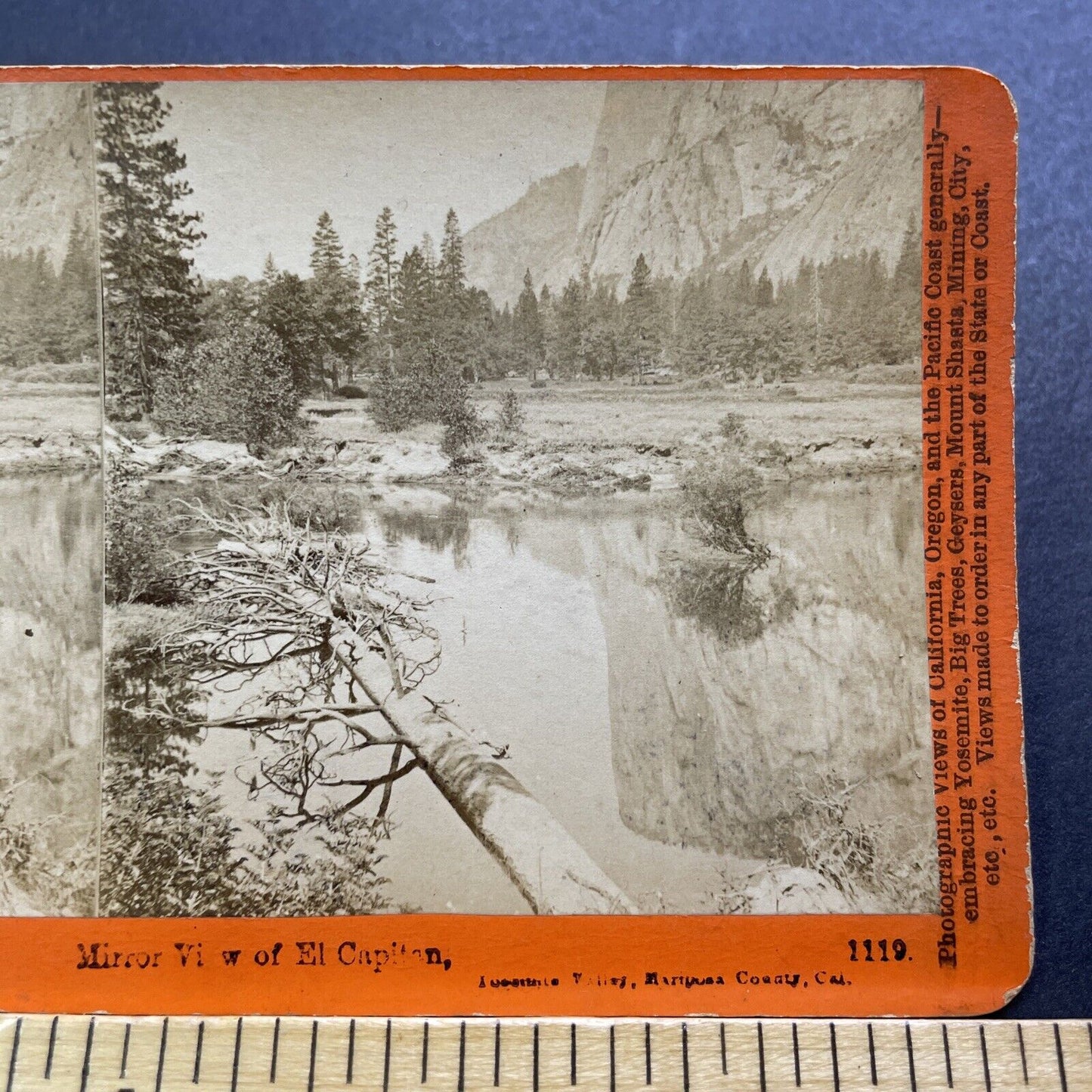 Antique 1860s El Capitan Yosemite California Stereoview Photo Card V3404