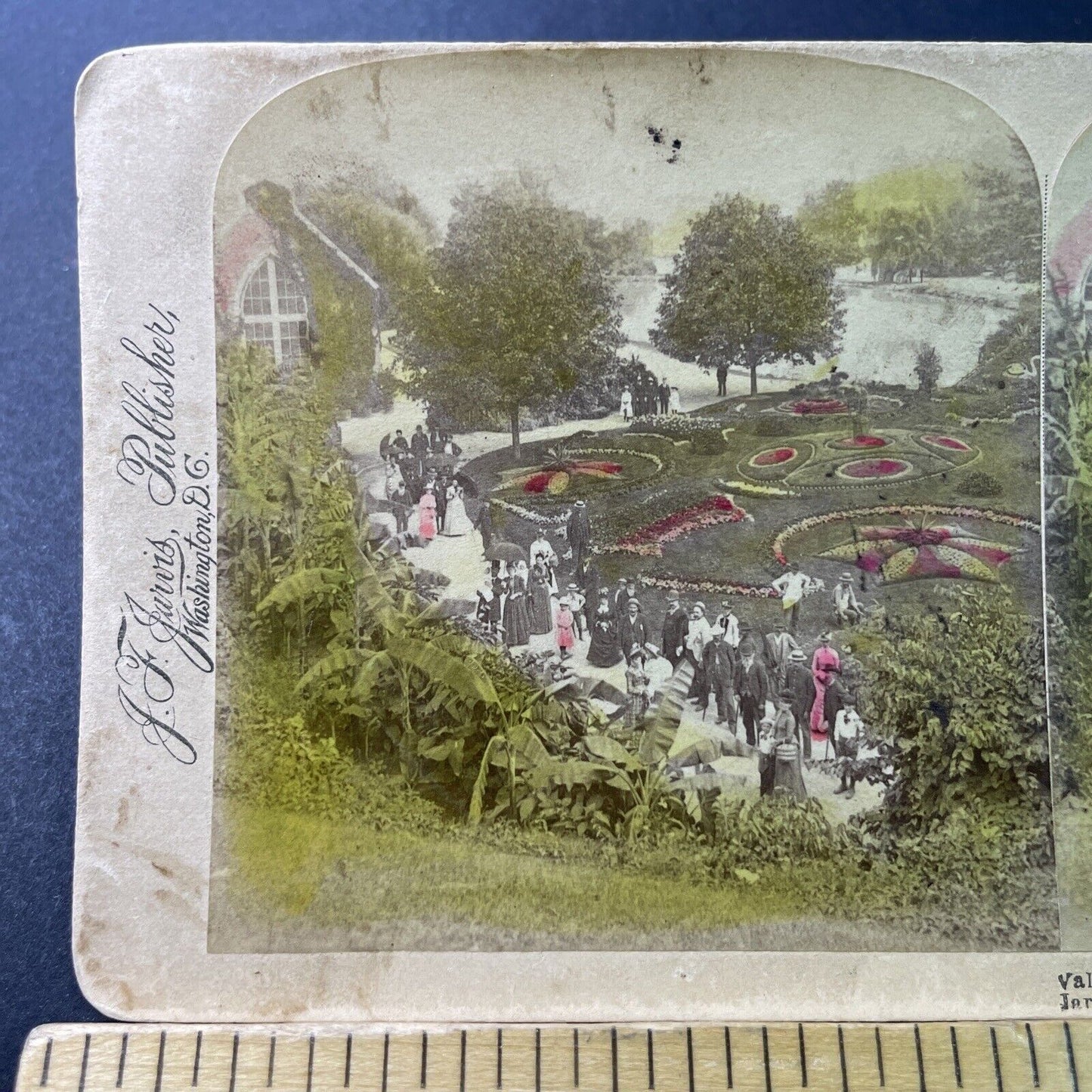 Antique 1870s Soldiers Home Gardens Dayton Ohio Stereoview Photo Card P3297