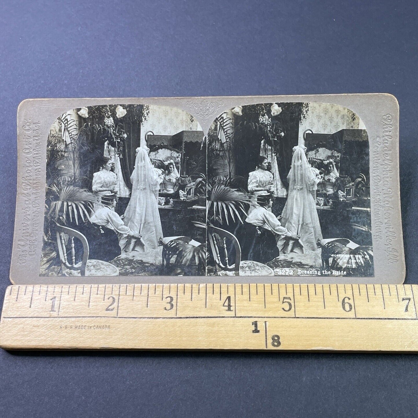 Antique 1897 Maid Servants Dress Victorian Bride Stereoview Photo Card P2941