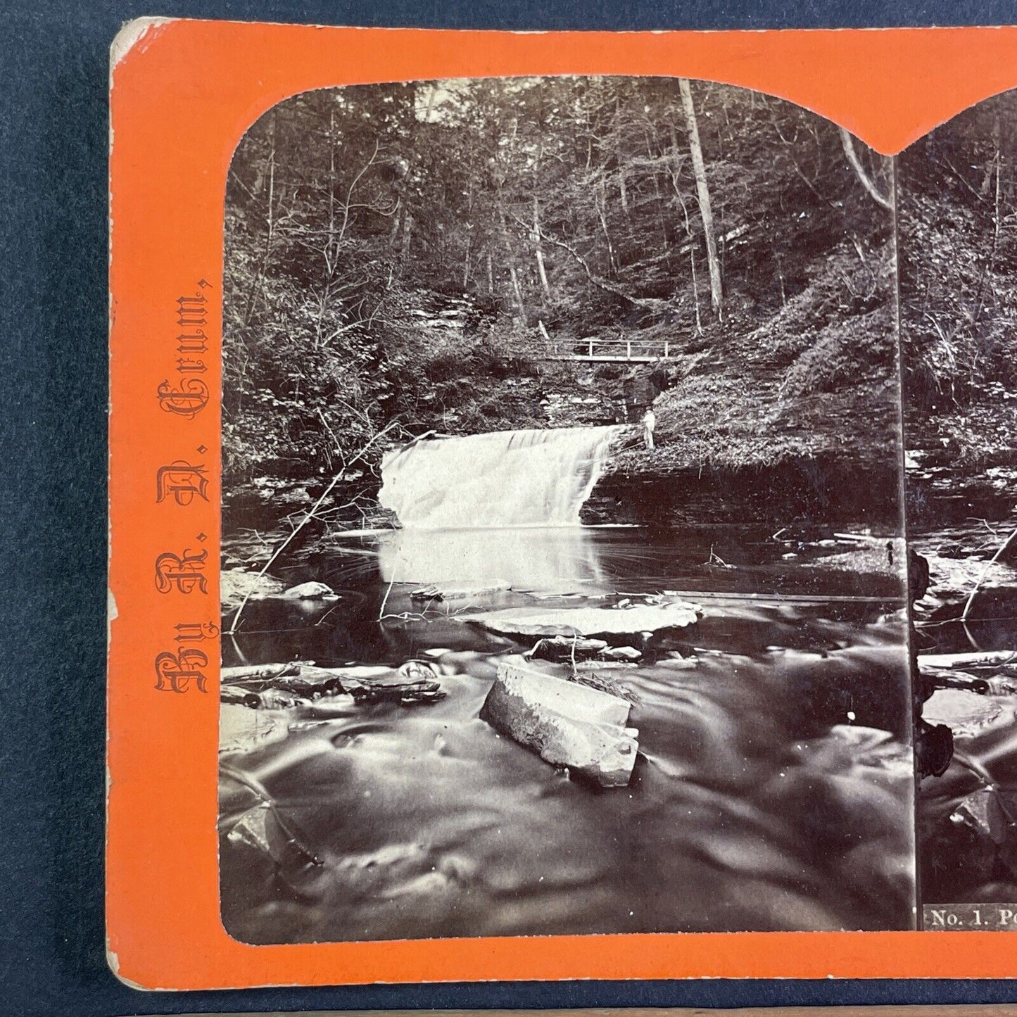 Portal Falls Watkins Glen New York NY Stereoview R.D. Crum Antique c1870 Y1033