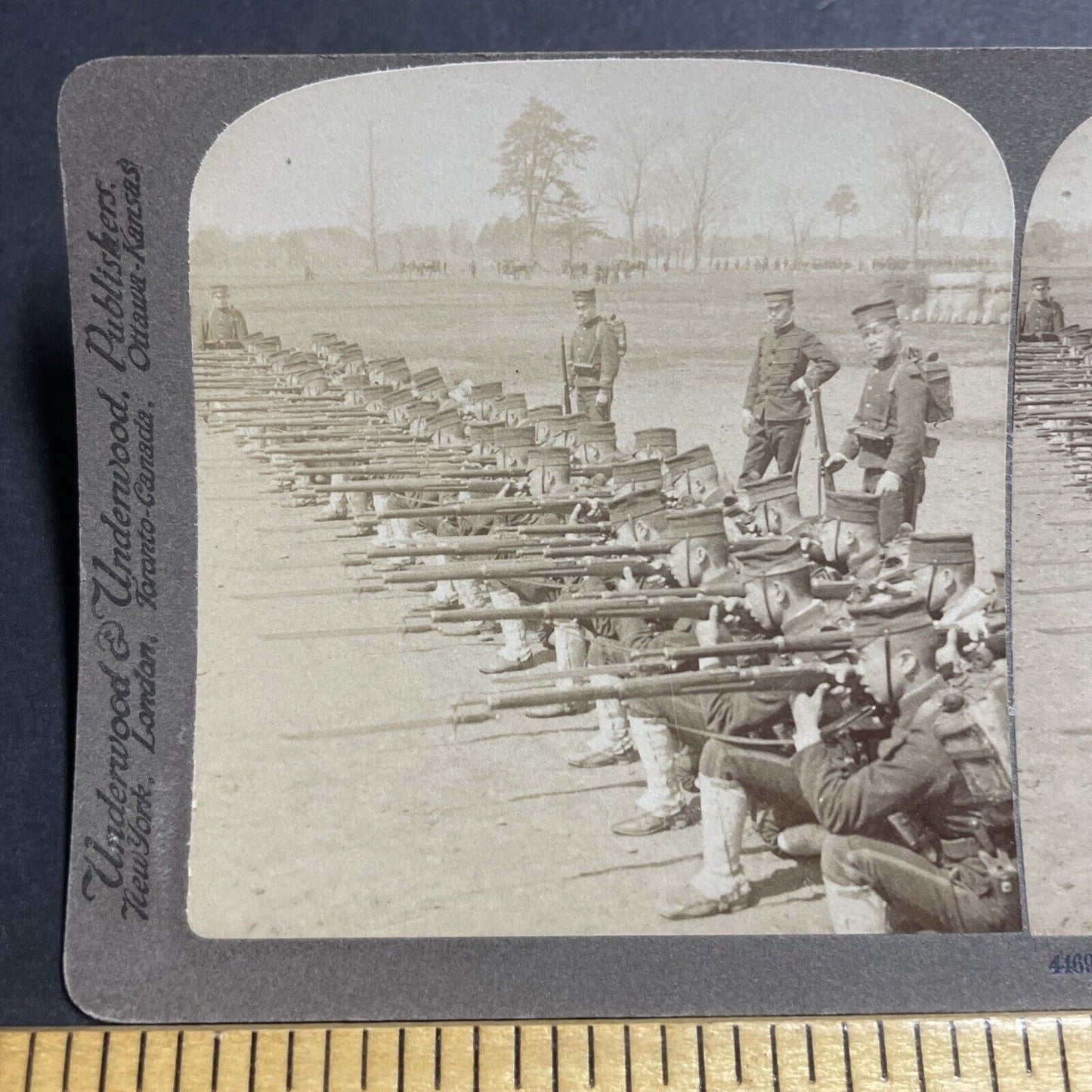 Antique 1904 Imperial Japan Body Guard Firing Squad Stereoview Photo Card P1820