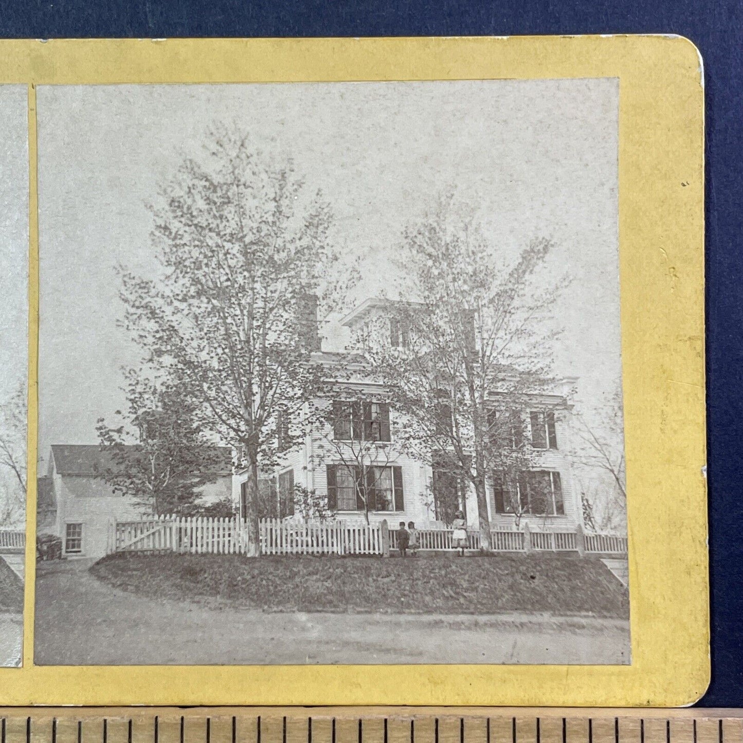 RL French House Pittsfield New Hampshire Stereoview Henry Osgood Antique c1870