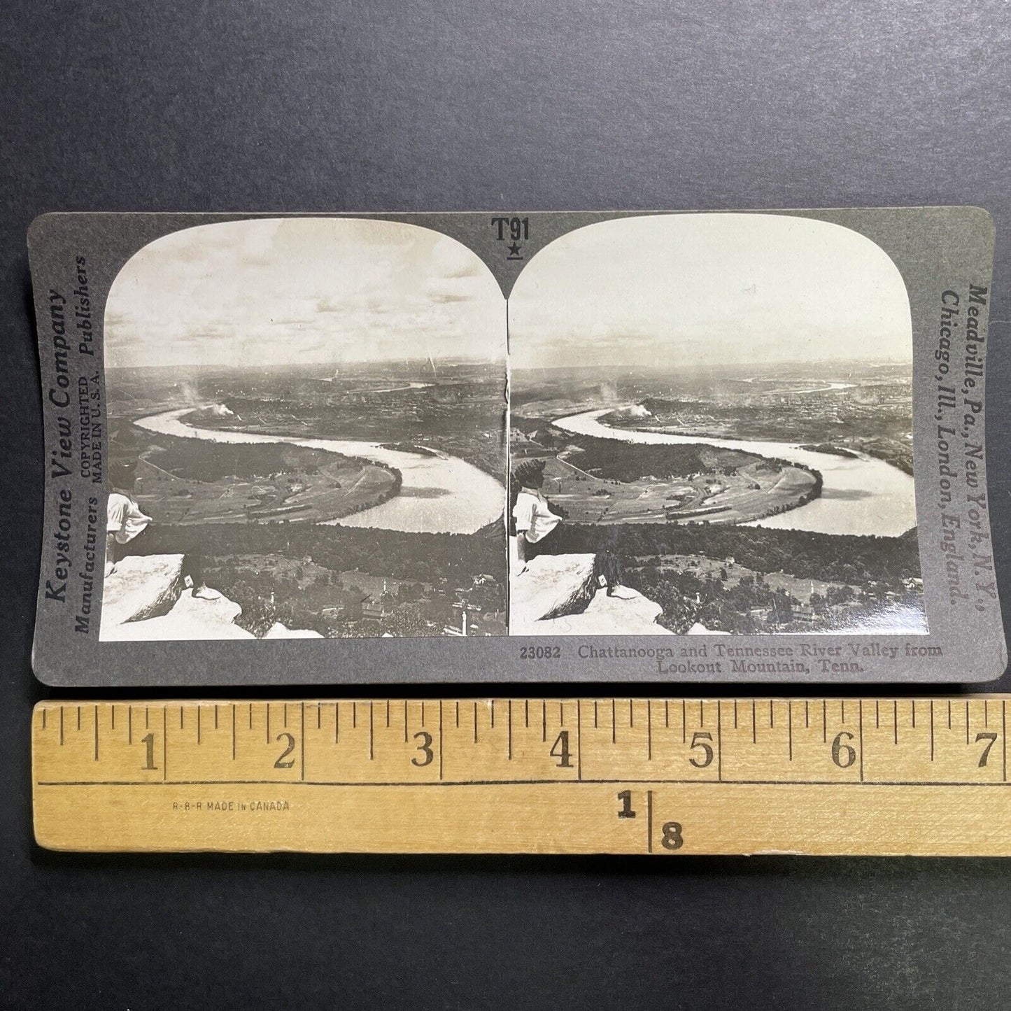 Antique 1918 Chattanooga Along The Tennessee River Stereoview Photo Card P1340