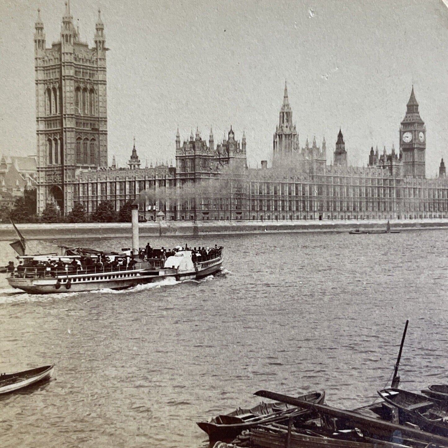 Antique 1896 House Of Parliament London England Stereoview Photo Card P5199