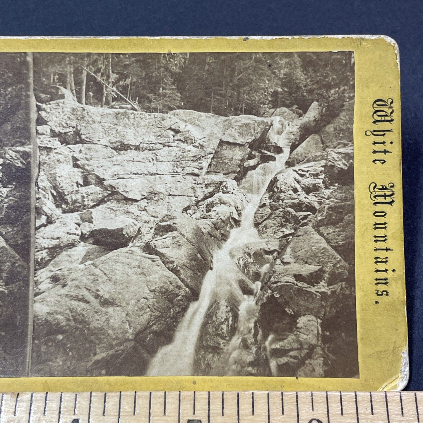 Antique 1871 Gibbs Falls & Gibbs Brook New Hampshire Stereoview Photo Card V1852
