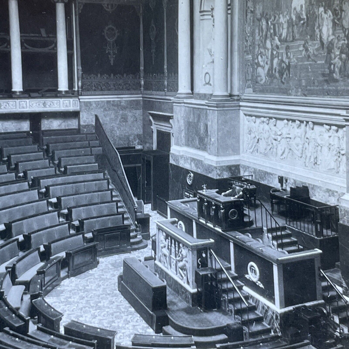 Antique 1930s French Parliament Paris France Stereoview Photo Card V2946