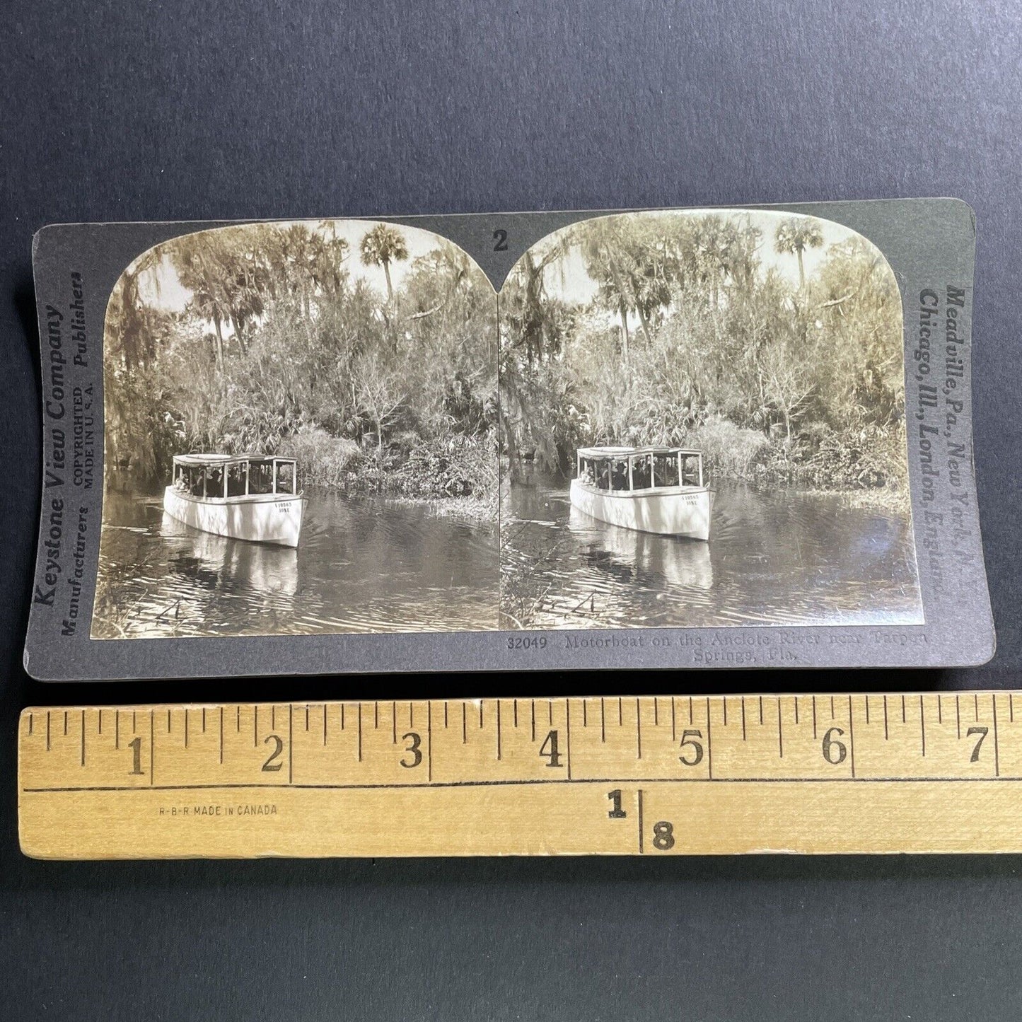 Antique 1920s Everglades Tour In Tarpon Springs FLA Stereoview Photo Card P1600