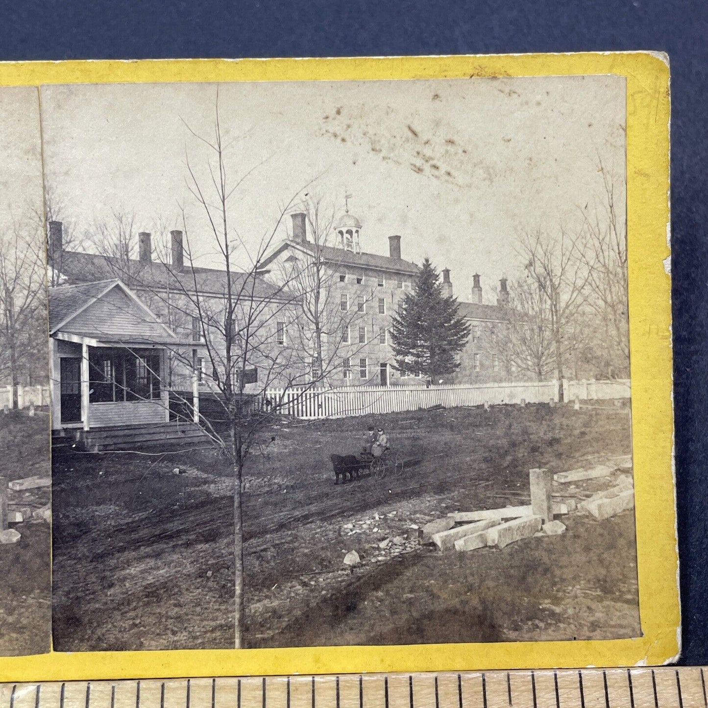 Antique 1860s New Hampshire State Prison Concord NH Stereoview Photo Card V2091