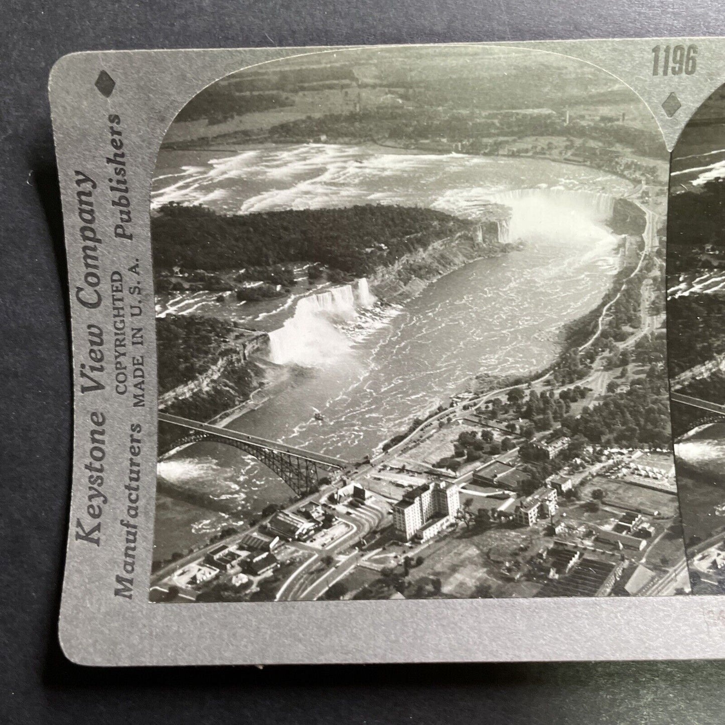 Antique 1933 Niagara Falls Ontario Birdseye View Stereoview Photo Card P1404