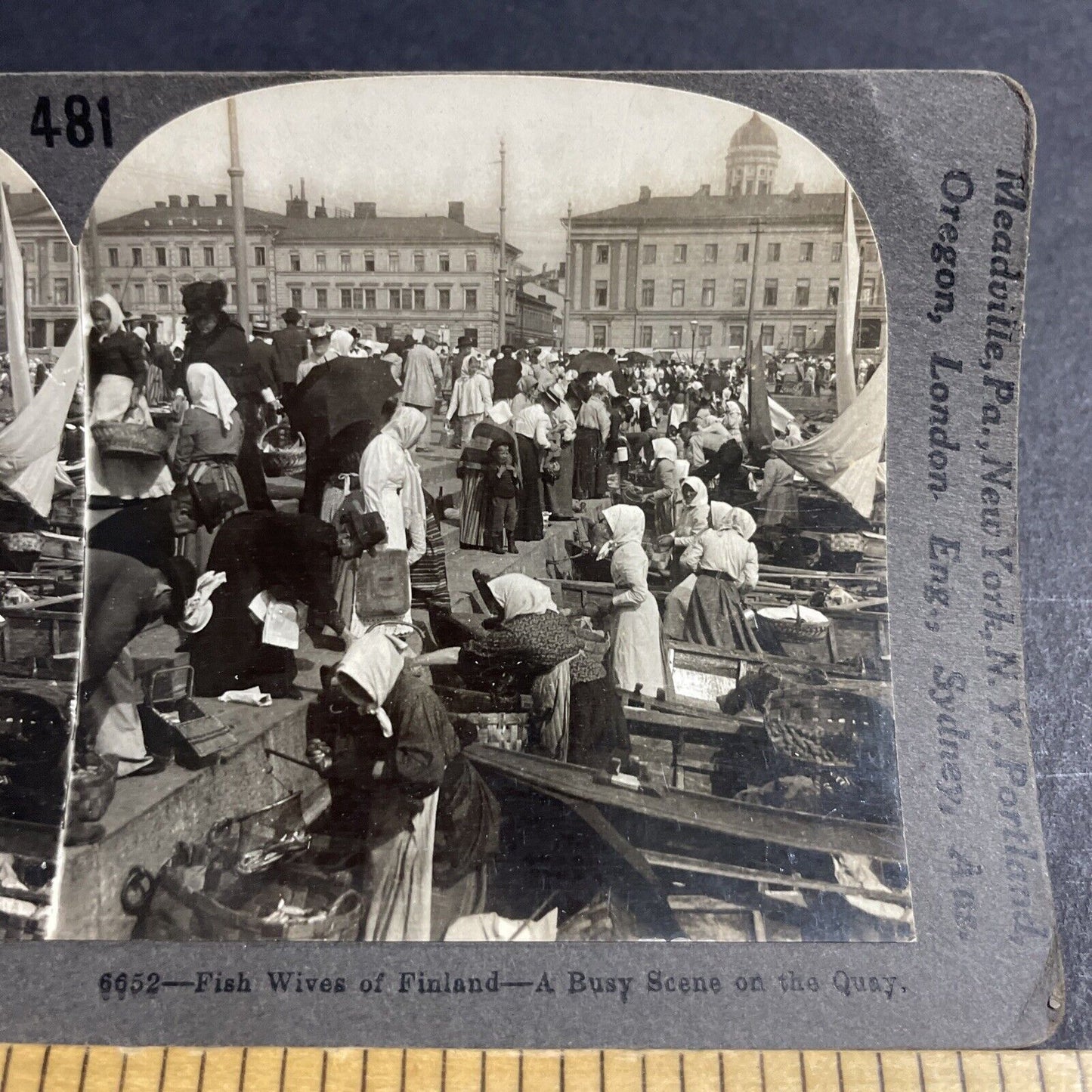 Antique 1904 Strong Finnish Women Helsinki Finland Stereoview Photo Card P4560